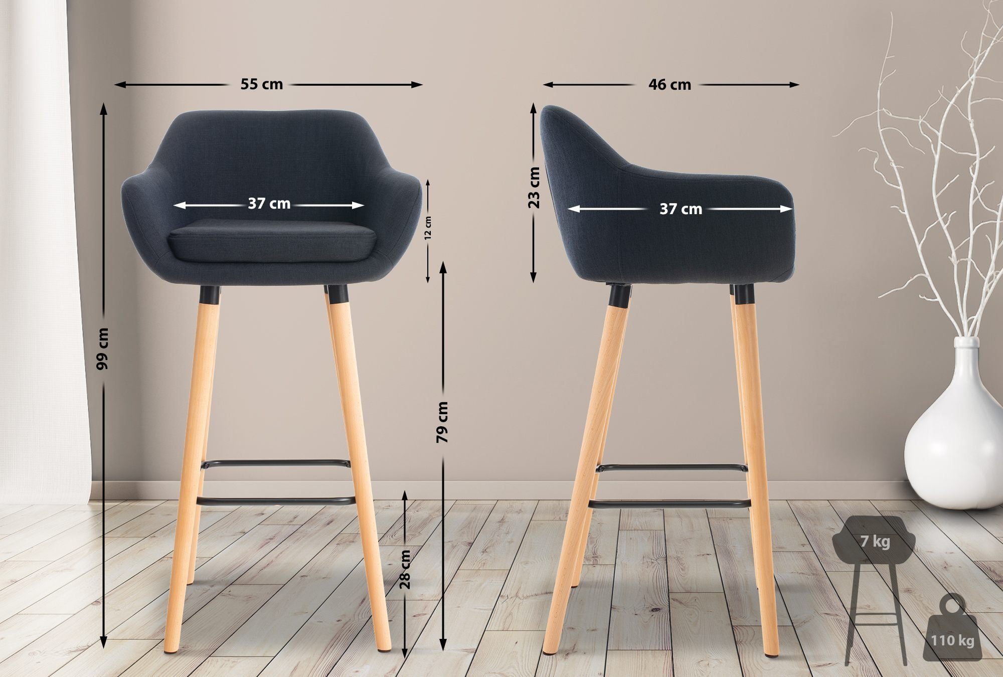 CLP Barhocker Grant (2er Set, 2 günstig online kaufen