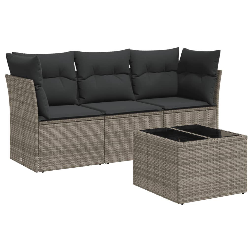 vidaXL Gartenlounge-Set 4-tlg. Garten-Sofagarnitur mit Kissen günstig online kaufen