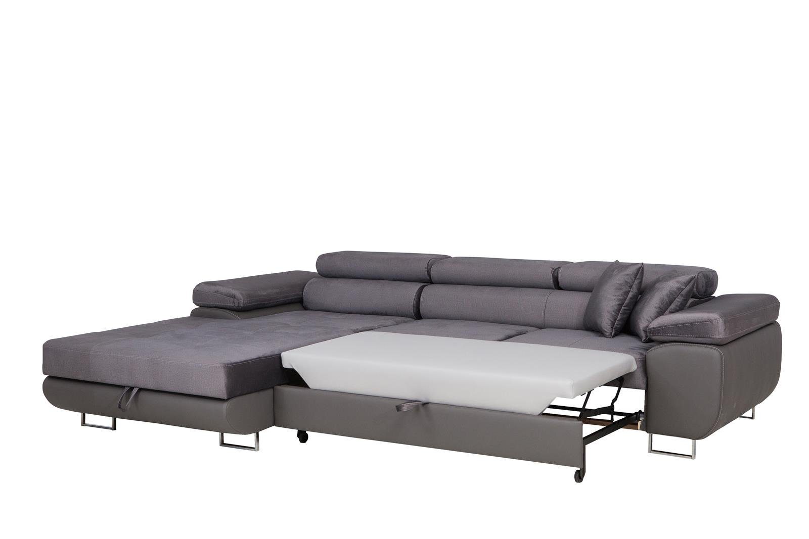 Bettfunktion, mit Alons, Polsterecke, Bettkasten, Wellenunterfederung Beautysofa mit L-Form Ecksofa