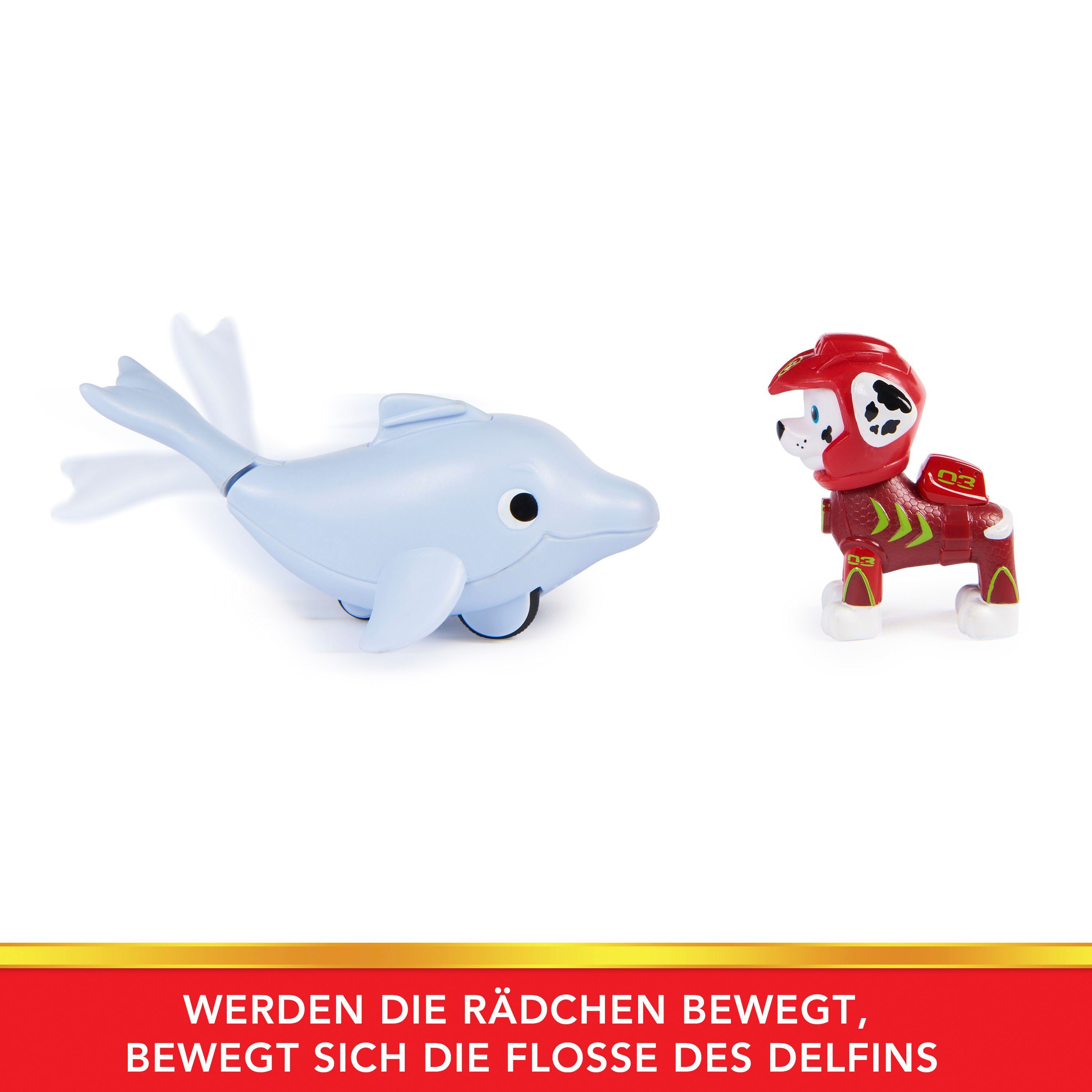Spin Master Spielfigur Paw Patrol - Aqua Pups - Hero Pups Solid Marshall, (Set)
