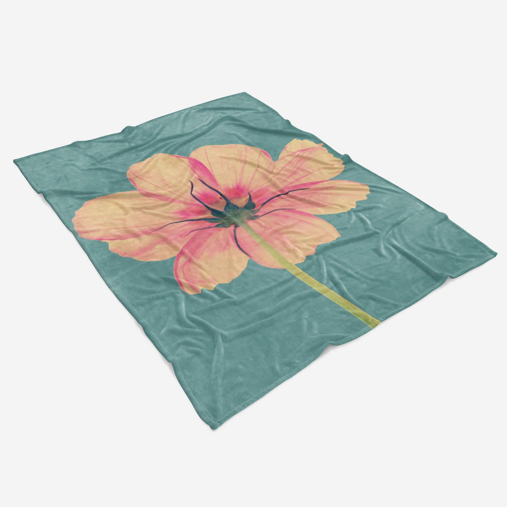 Sinus Art (1-St), Saunatuch Strandhandtuch Handtücher Schöne Handtuch Blume Blüte, Fotomotiv Handtuch Kuscheldecke Baumwolle-Polyester-Mix mit