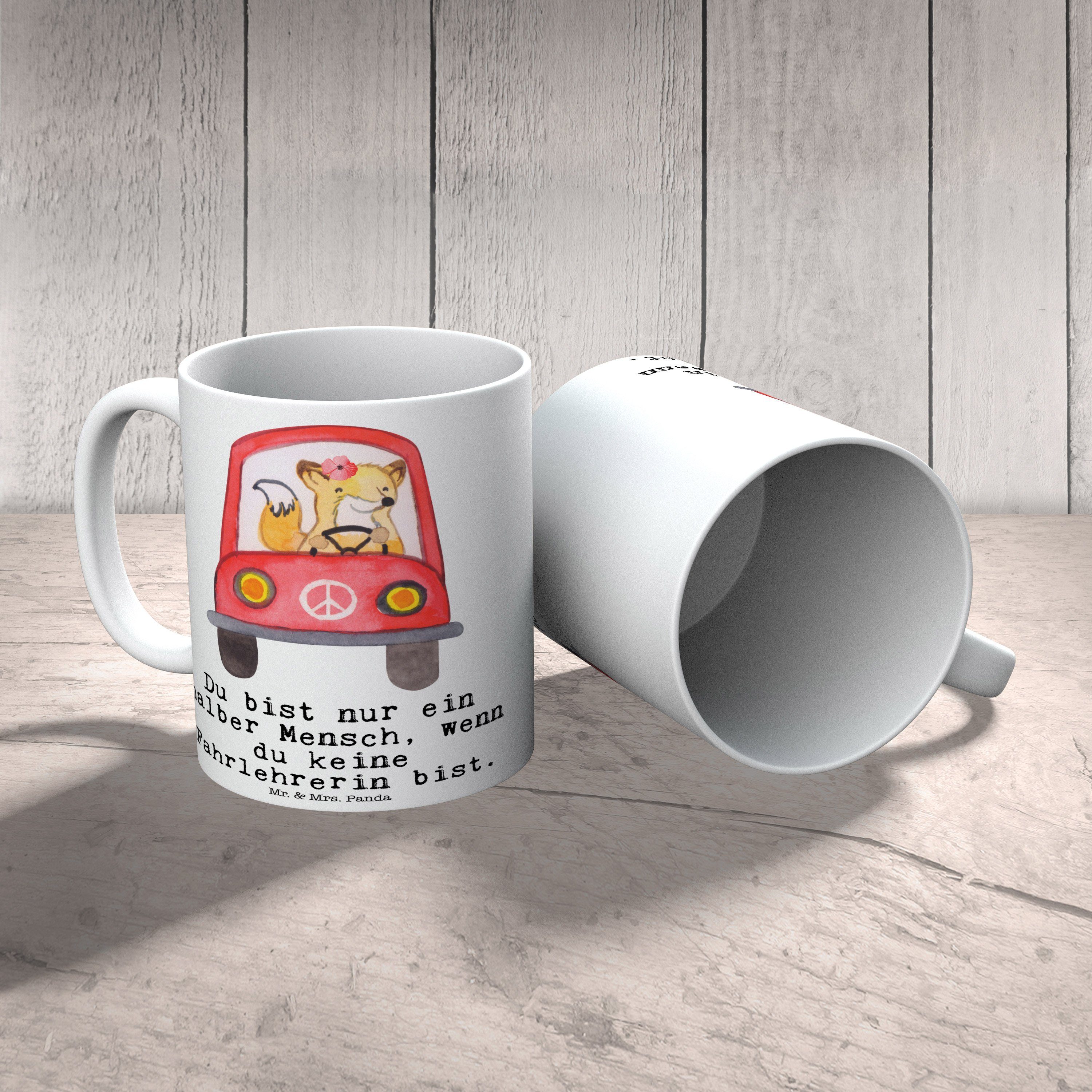 & Mrs. mit - Weiß Kaffeetasse, Fahrschullehrer, - Panda Tasse Mr. Geschenk, Fahrlehrerin Herz Keramik