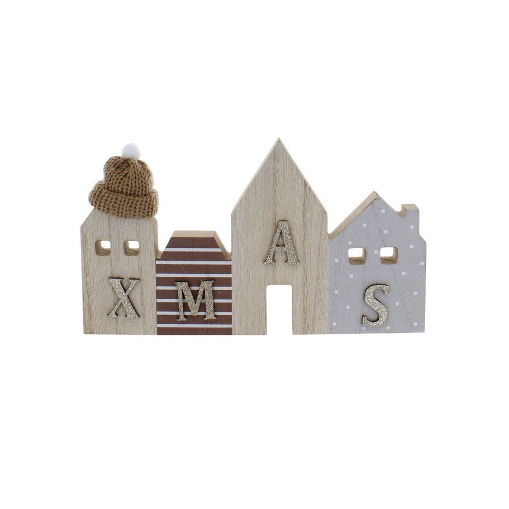 MICA Weihnachtsfigur Häuserreihe Xmas - ca. 24,2 x 14 x 2,5 cm