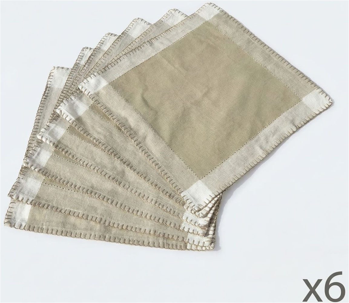 Home affaire Serviettenhalter Serviette in beigetöne 6erSet, Filz, (Set, 6-tlg., 6er-Set)