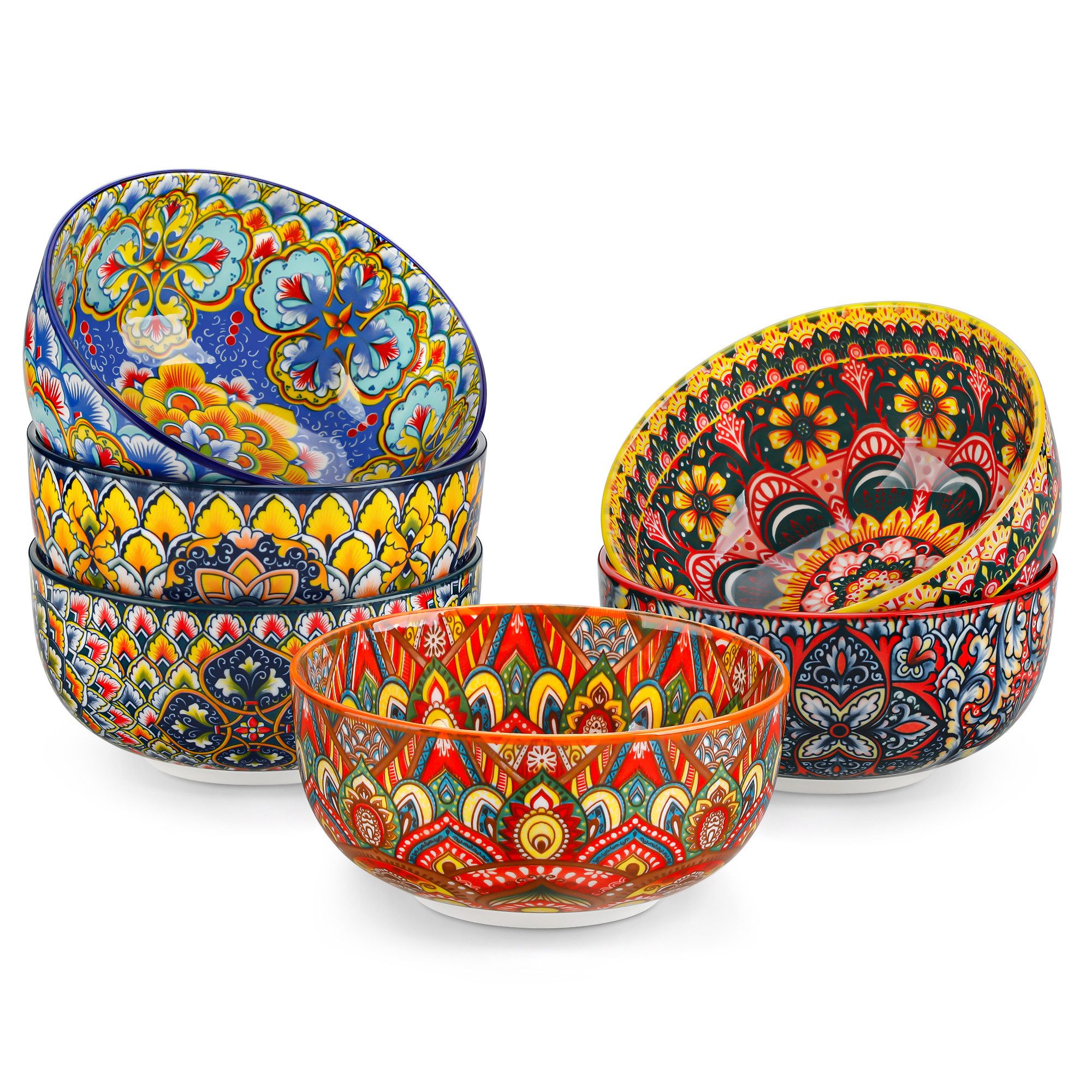 vancasso Schale 6tlg Schale-Set für 6, LUMI Müslischale, Porzellan, BOHO-Stil, Porzellan, (Set, 6-tlg)
