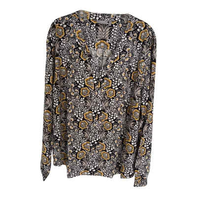 fransa Shirtbluse »fransa Damen Bluse Langarm mit Blumen-Alloverprint, Mehrfarbig (Black with Yellow 200571), 44 (Herstellergröße: XXL)«