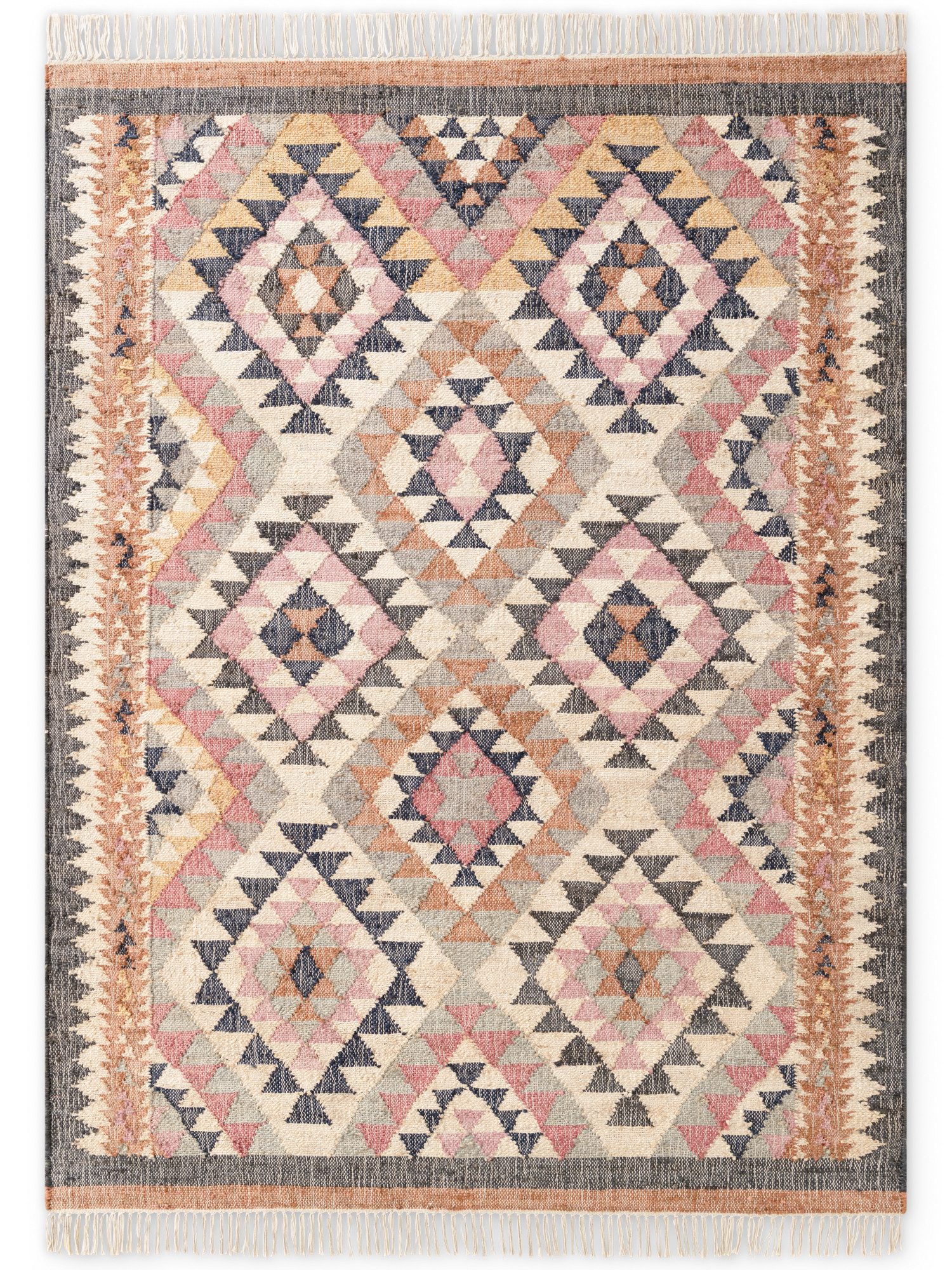 ELLE DECORATION Teppich Kelim Parsa, rechteckig, Höhe: 3 mm, Jute, Baumwolle, Natur, Handgewebt, Kelim, orientalisch, Boho