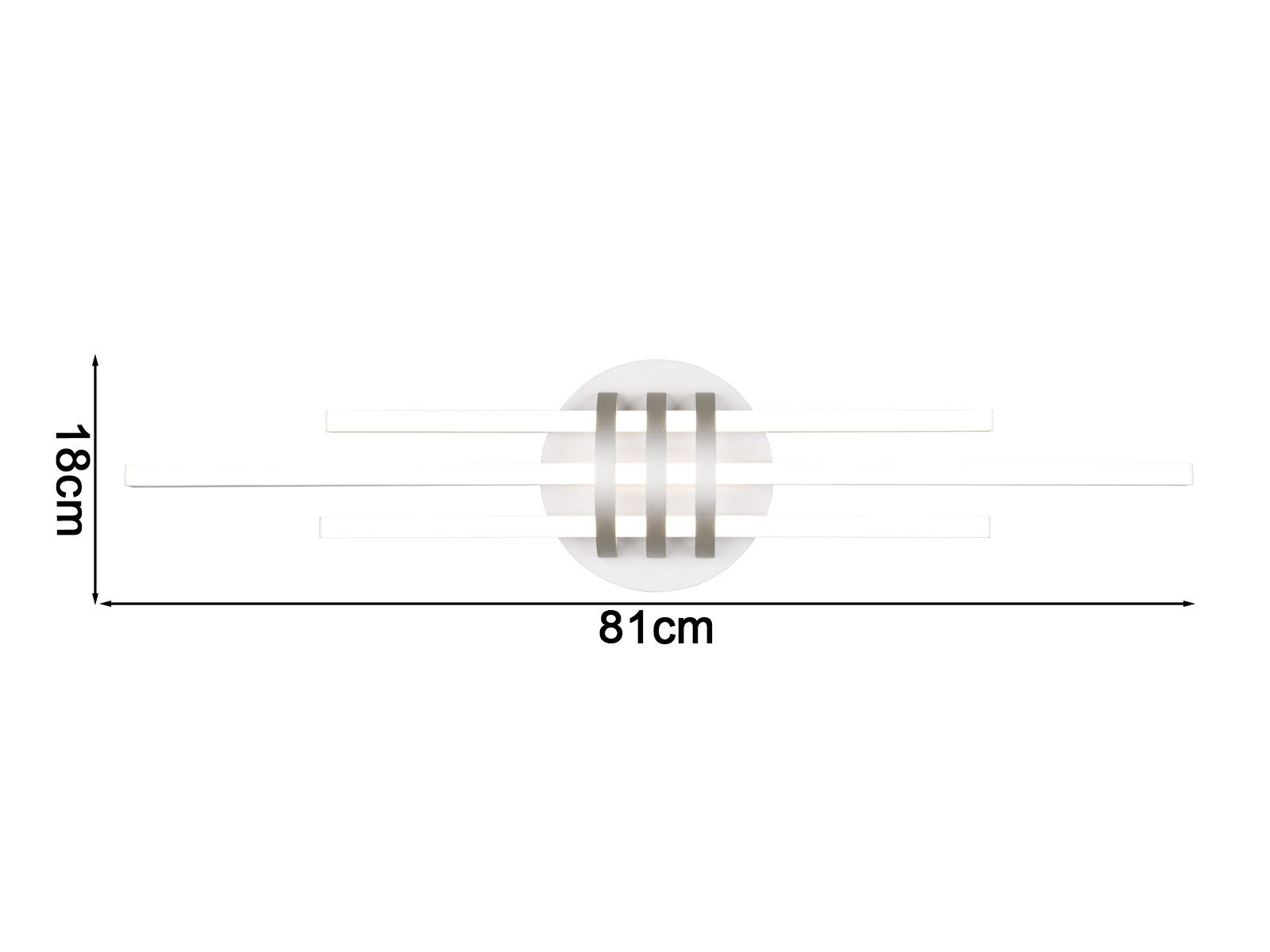 Reality Leuchten LED Deckenleuchte, Dimmfunktion, LED fest integriert, Neutralweiß, Wandleuchte innen, dimmbar über Schalter, Flach, Weiß, Breite 81cm