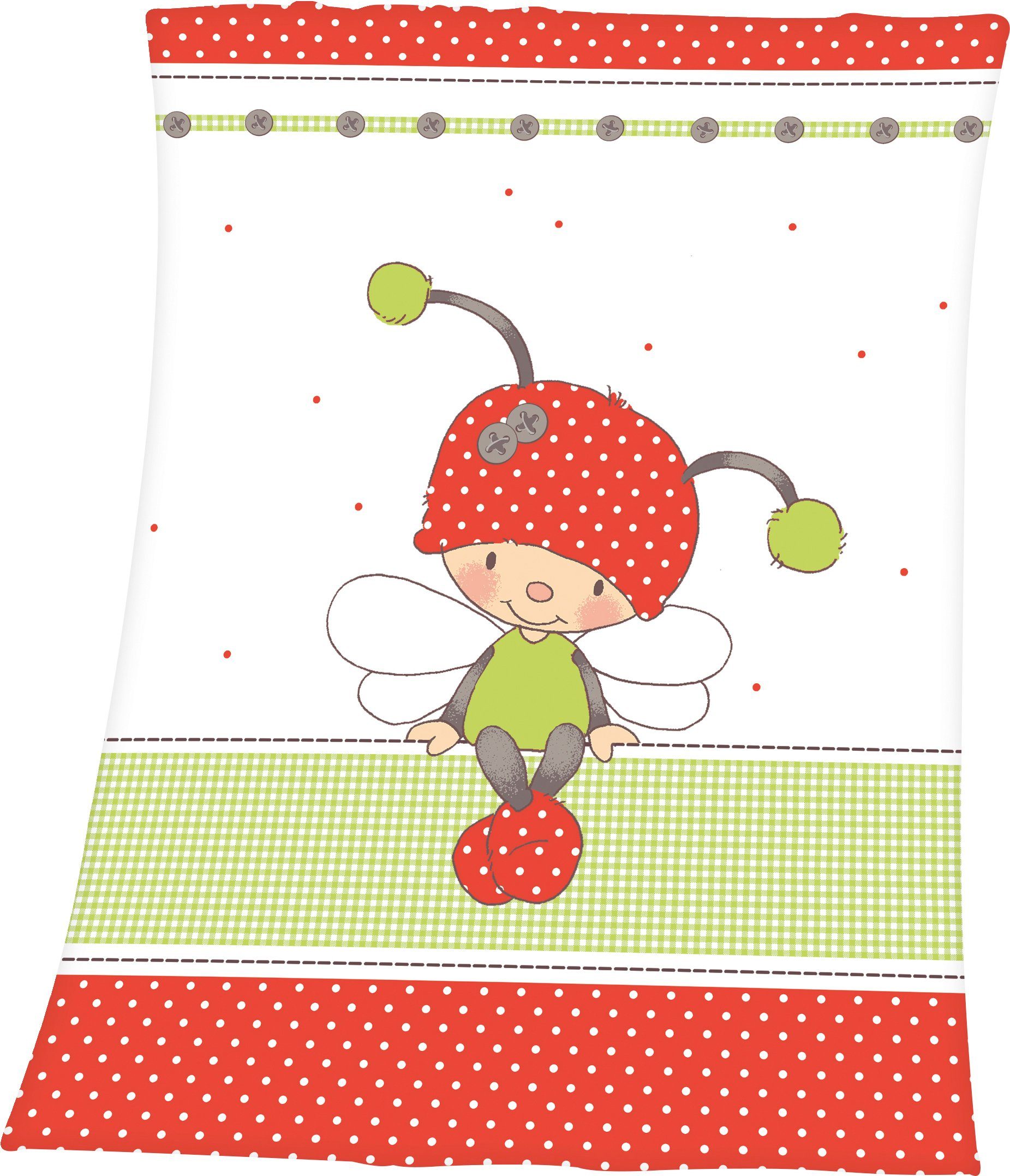 Babydecke Käferchen, Baby Best, mit niedlichem Käferchen Motiv, Kuscheldecke