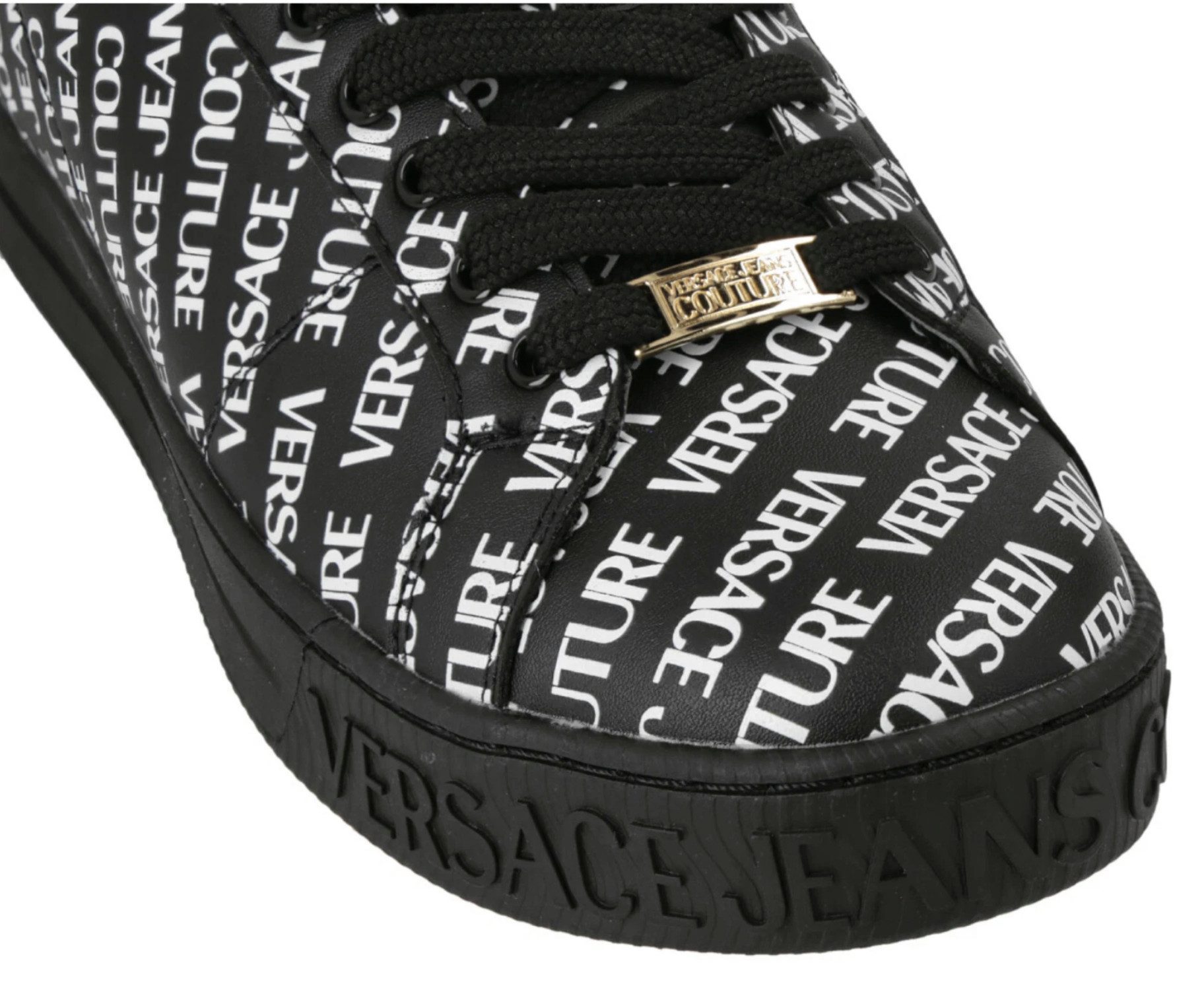 Versace Multi Logo Low-Top Sport Schuhe Sneaker Herausnehmbare sohle, gepolsterter Rand für erhöhten Tragekomfort