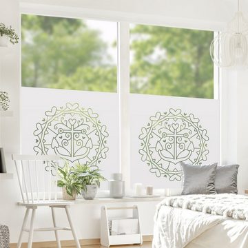 Fensterfolie statisch haftend Motiv Fensterdeko Mandala Herz Anker II Wellness, Bilderdepot24, blickdicht, Sichtschutzfolie selbsthaftend & repositionierbar inklusive Anleitung, Innen Fenster Tür Balkontür Küche Badezimmer Wohnzimmer Schlafzimmer