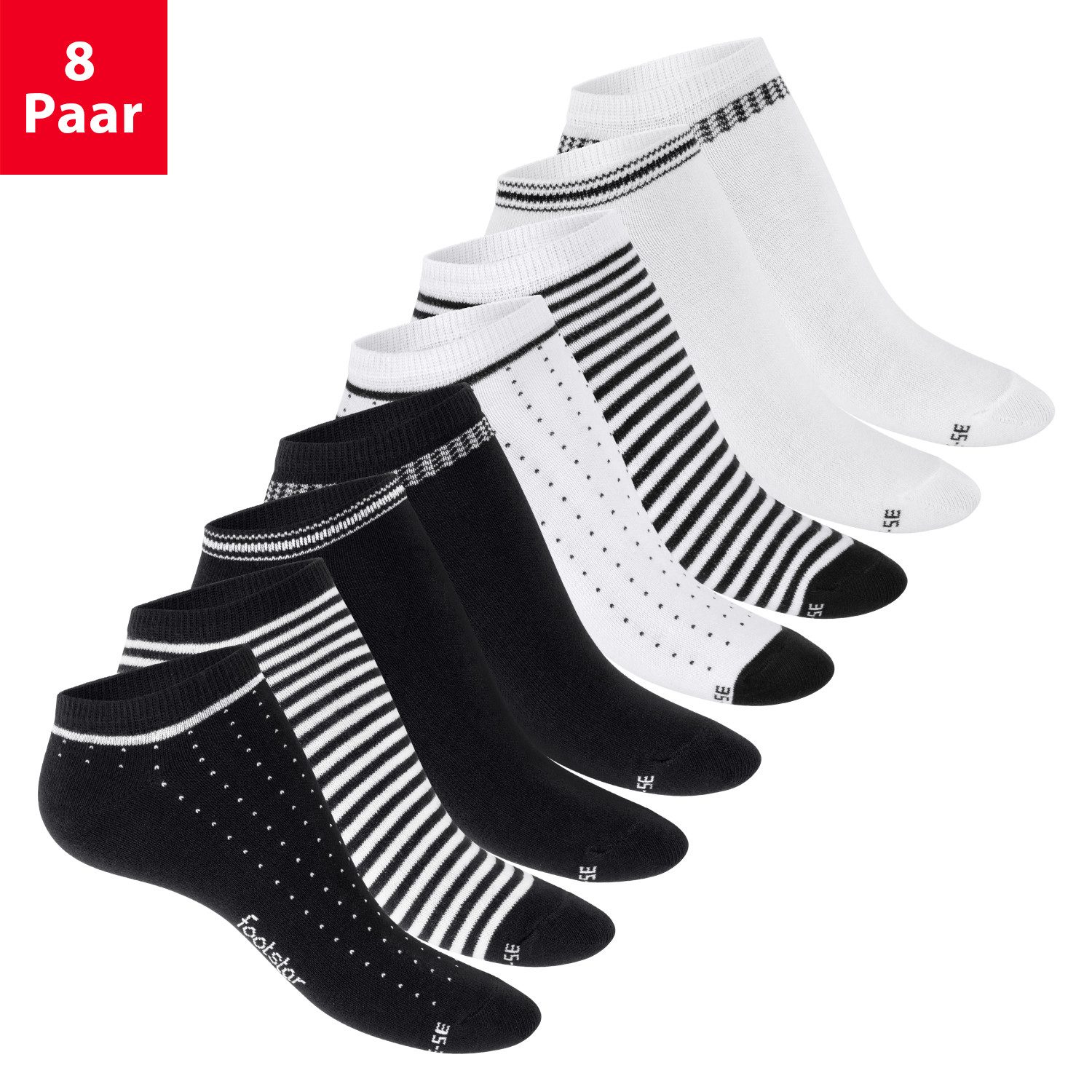 Sneakersocken Süße Damen Sneaker Socken (8 Paar) Kurze Söckchen mit Muster