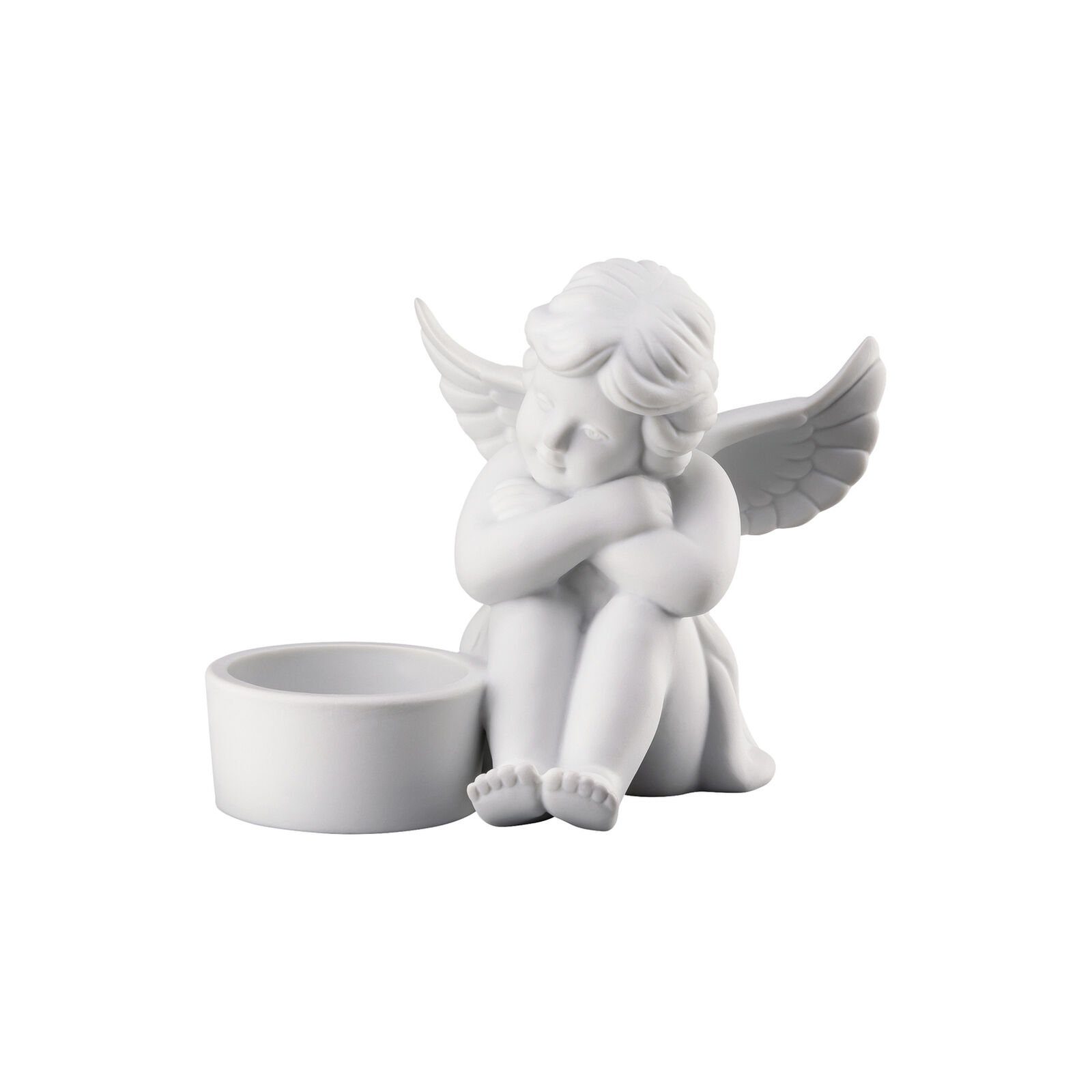 Rosenthal Teelichthalter Engel Tischlicht Weiß matt Engel sitzend | Teelichthalter
