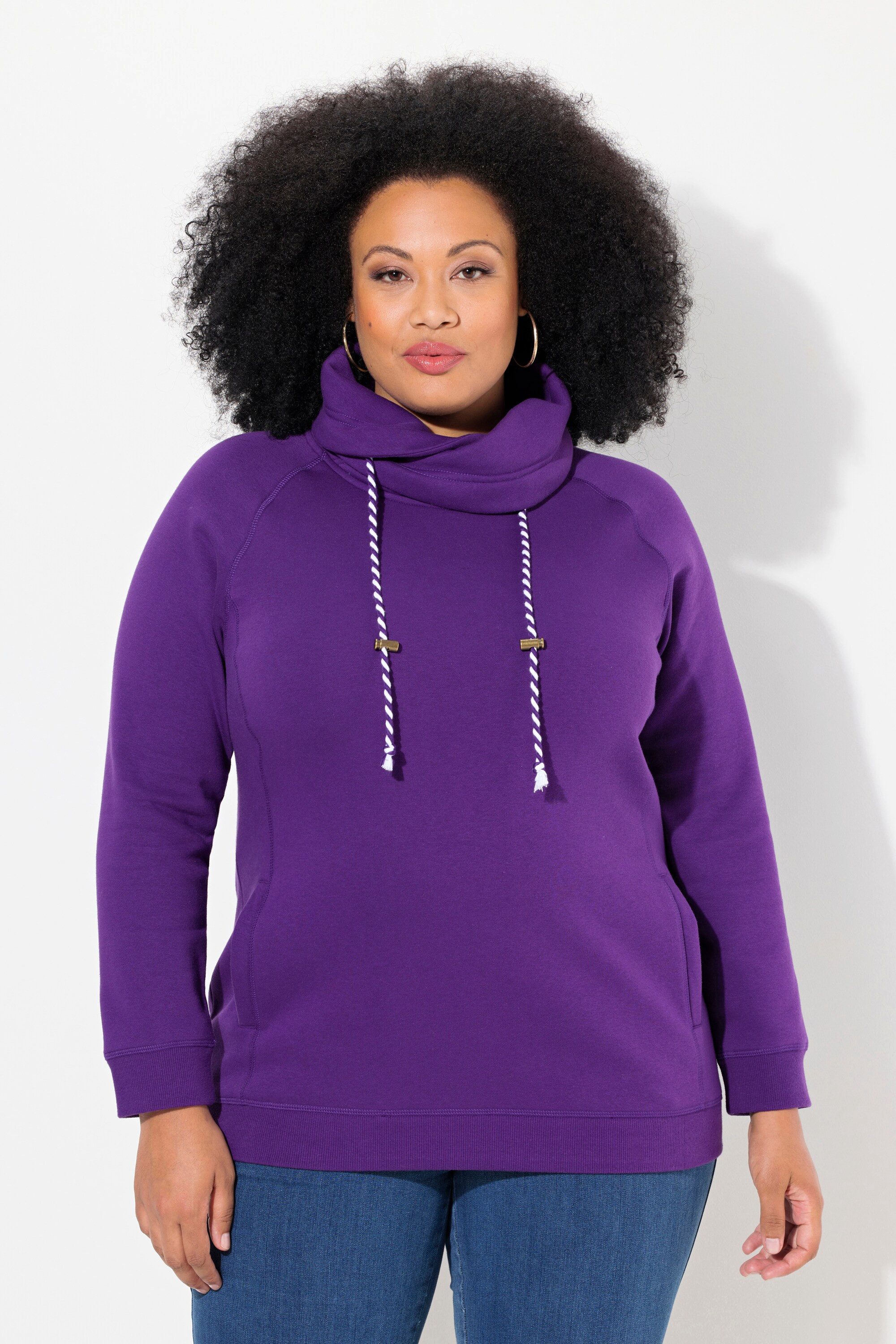 Ulla Popken Sweatshirt Sweatshirt weiter Stehkragen günstig online kaufen