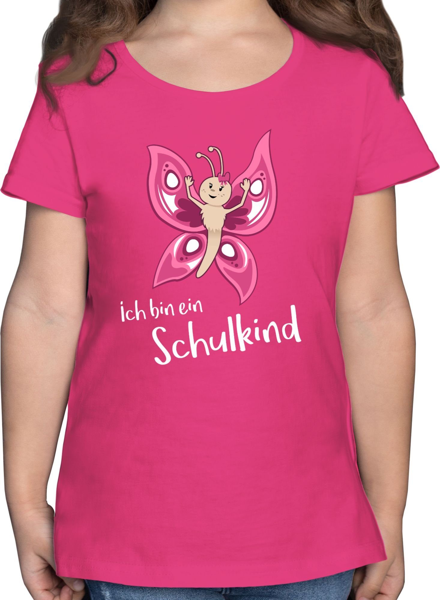 Shirtracer T-Shirt Ich bin ein Schulkind Schmetterling Einschulung Mädchen