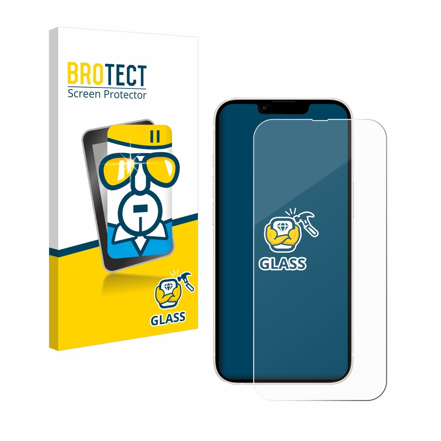 BROTECT Displayschutzglas Schutzglas für Apple iPhone 13, Displayschutz 9H Schutz Glas Klar Transparent