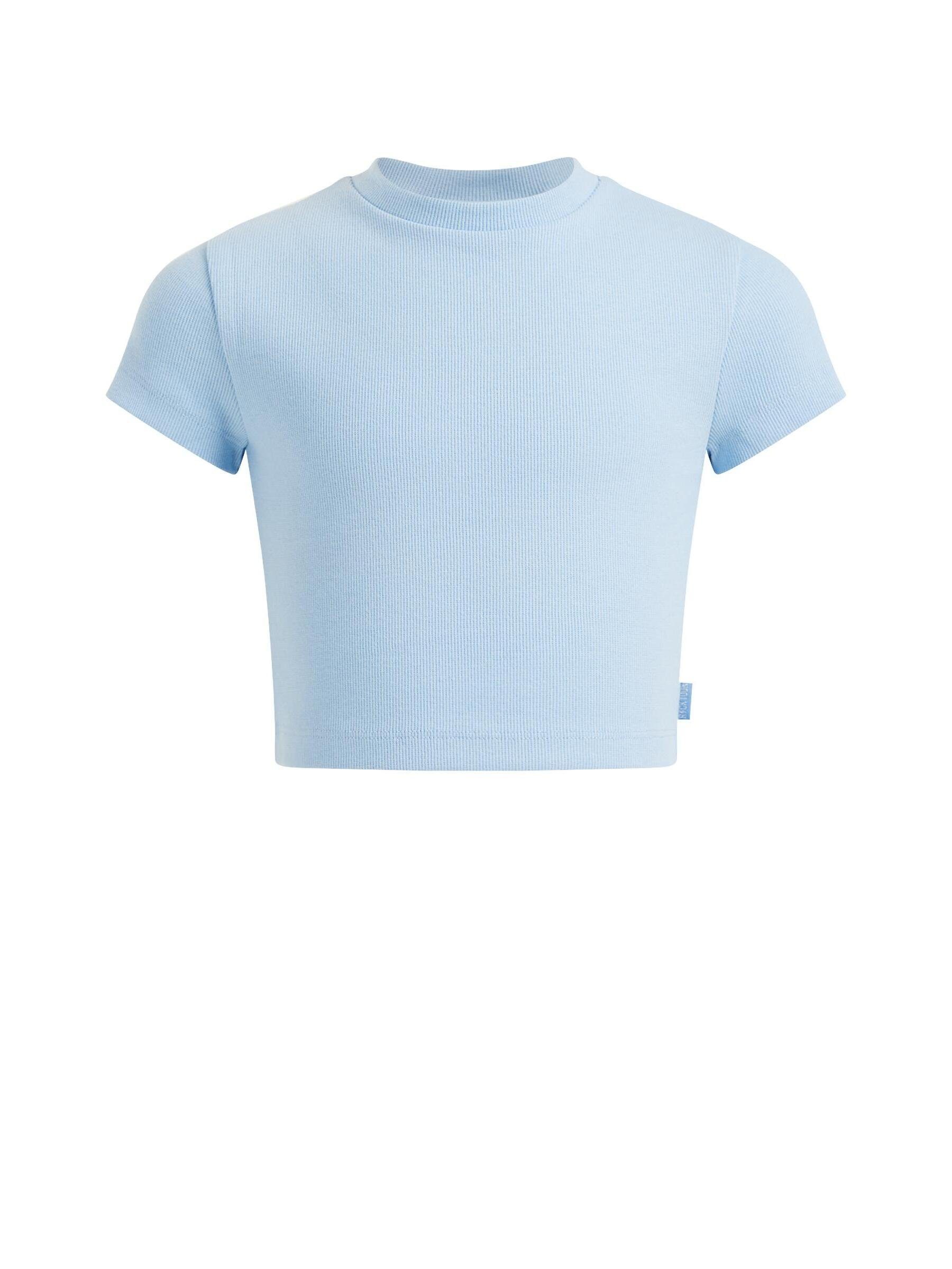 WE Fashion T-Shirt (1-tlg) Hellblau