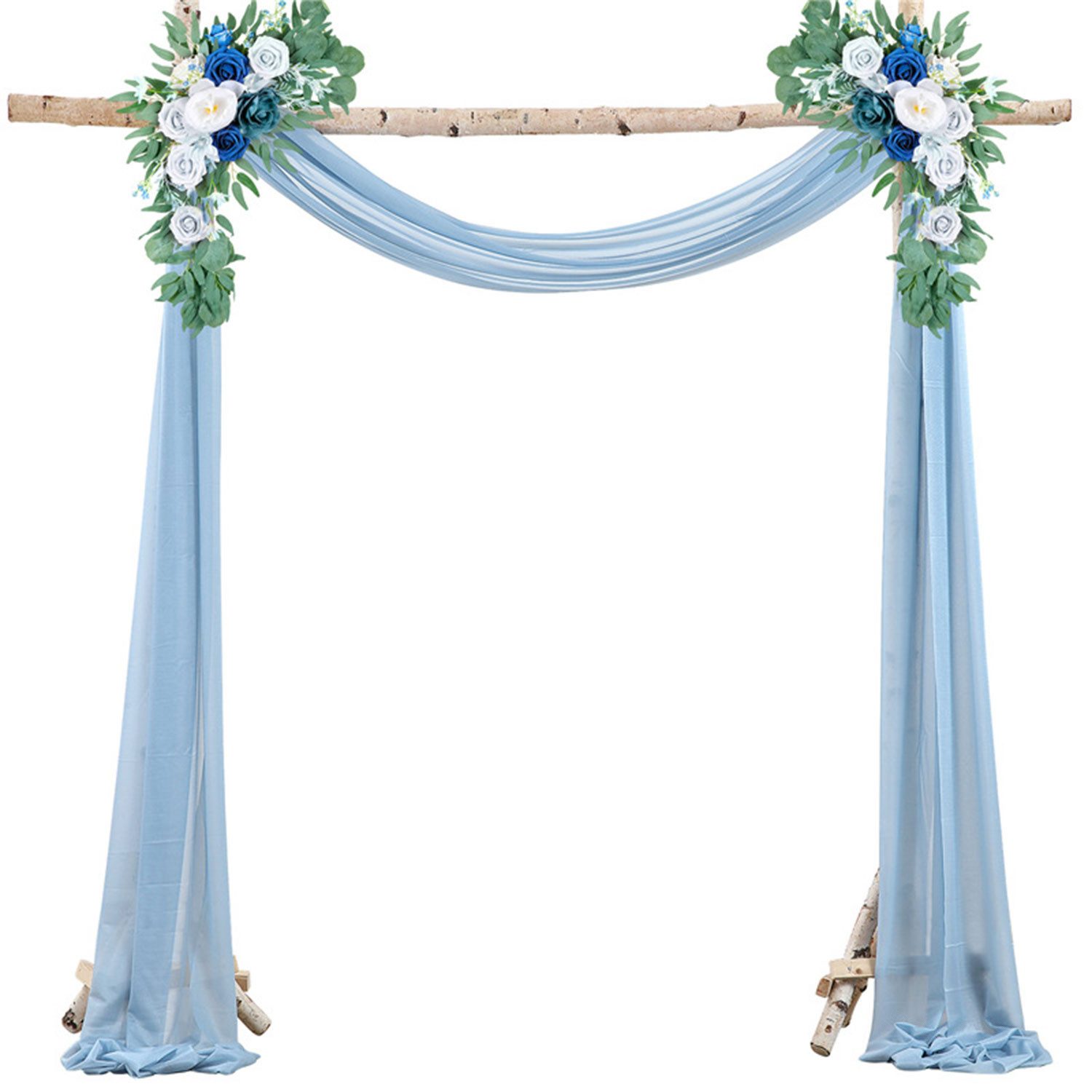 Deckenvorhänge Für Hochzeiten – Dunkelgrün, 2 Paneele Je 1,52x6 M, Chiffon-Voile, Für Bögen & Hintergründe