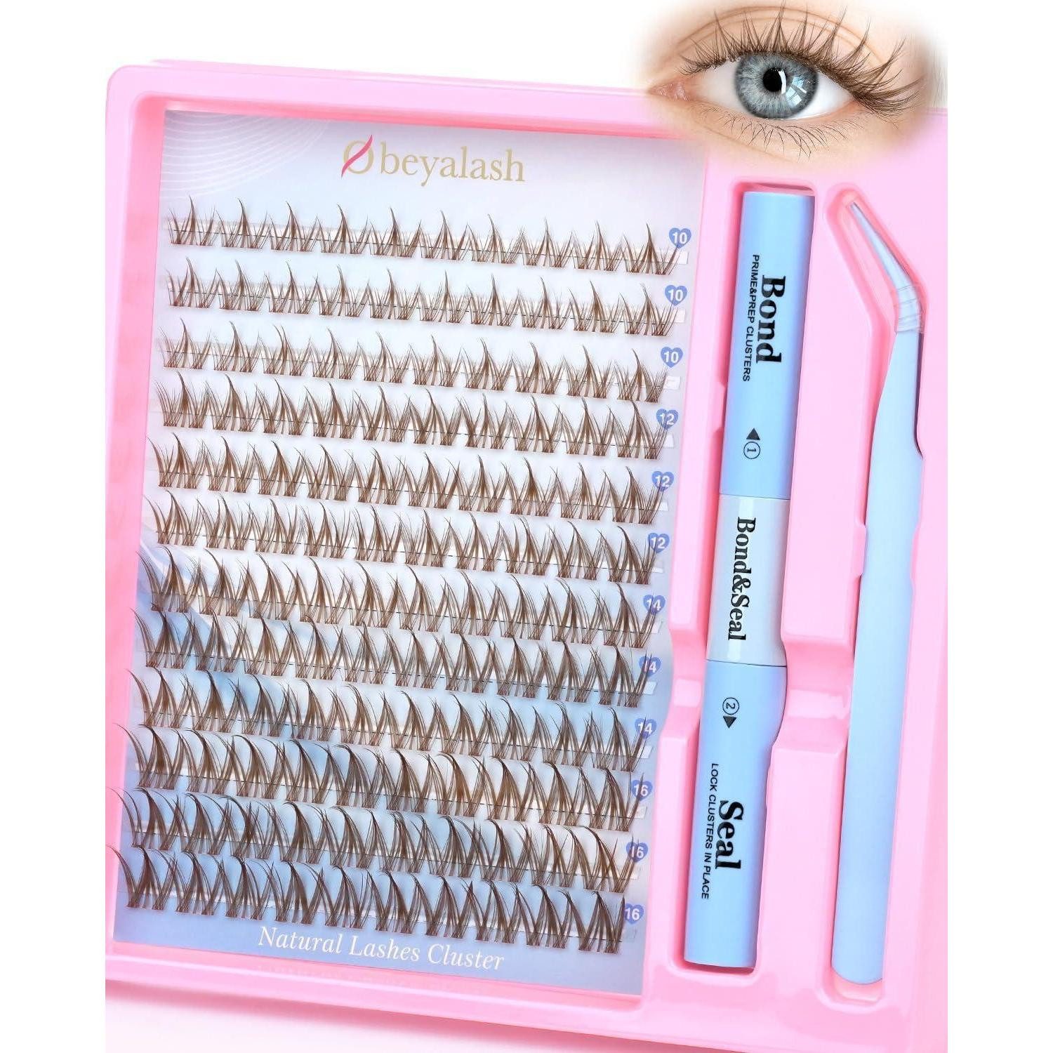 LuxusKollektion Einzelwimpern Manga Lashes Cluster Braun DIY Set