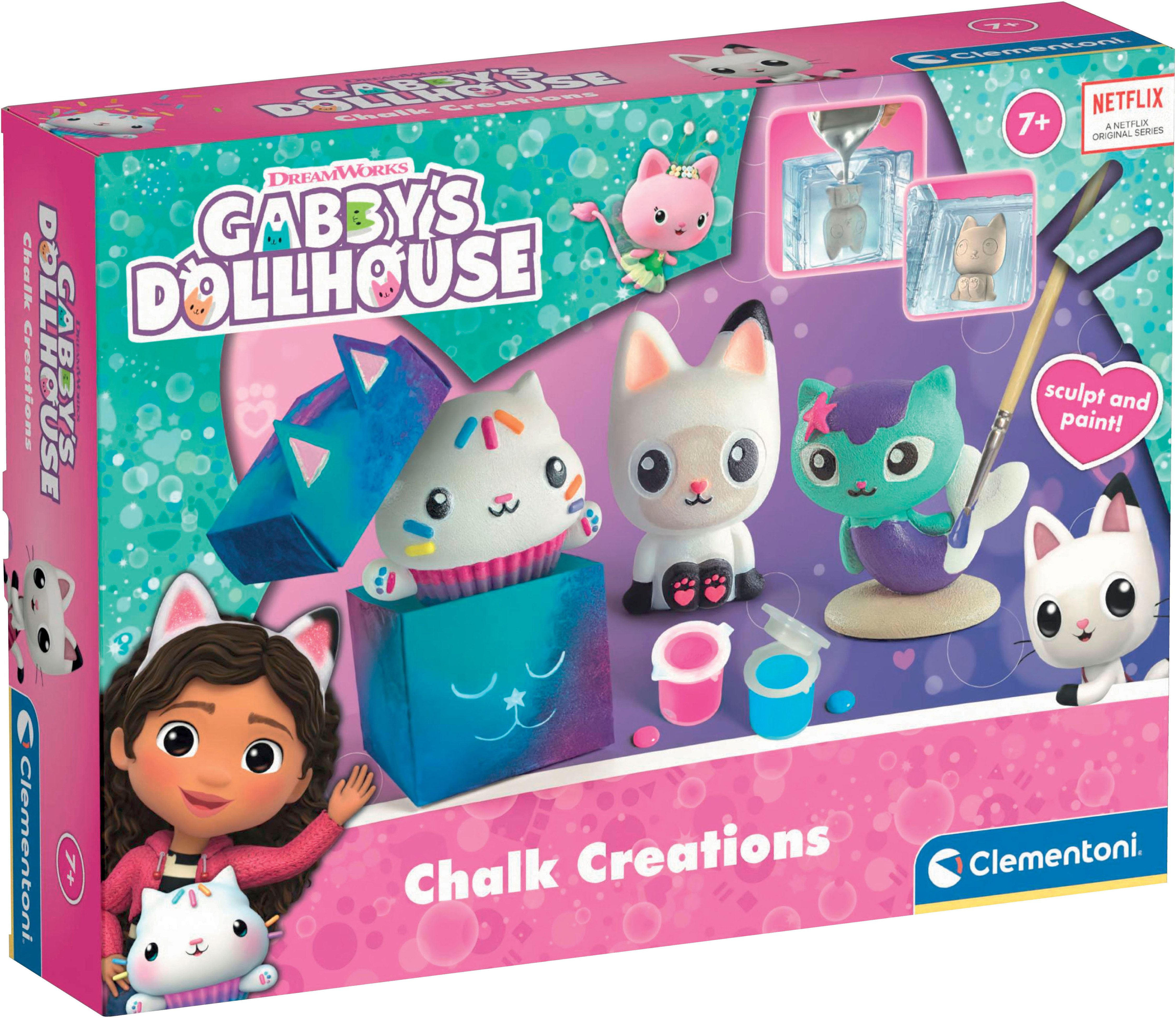 Clementoni® Kreativset Gabby's Dollhouse, Kreativ-Set lustige Figuren, Made in Europe