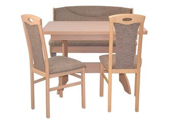 moebel-direkt-online Essgruppe 4teilige Sitzgruppe bestehend aus einen Esstisch, Sitzbank, 2 Stühlen, (Spar-Set, 4teiliges Tischset), Sitzbank mit Stauraumfunktion