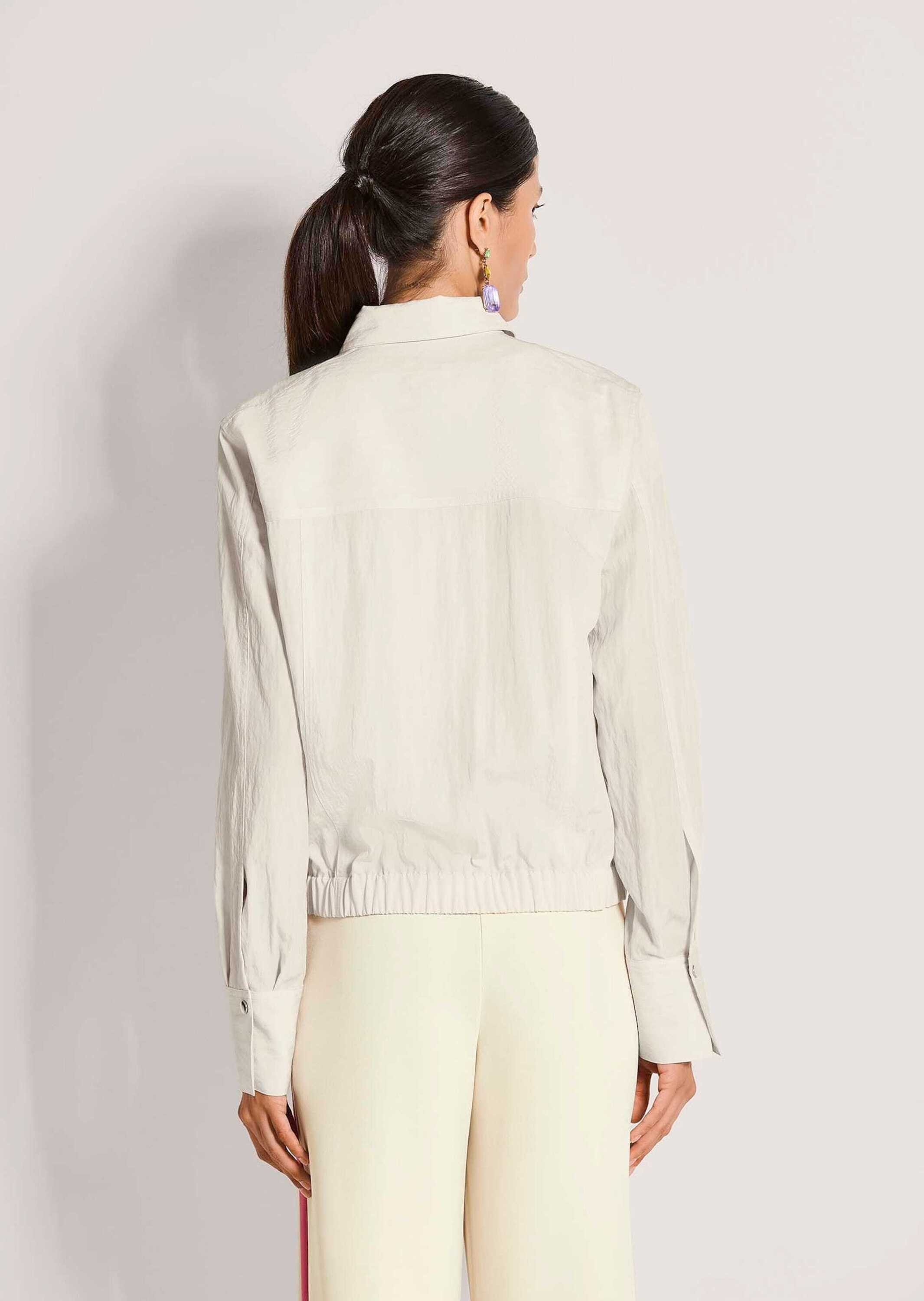 MADELEINE Hemdbluse Blusenshirt mit Brusttasche Blouson mit Hemdkragen, Druckknopfleiste, Taschen und Langarm