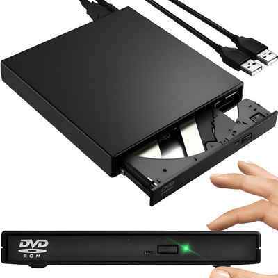 Retoo Externes DVD Laufwerk USB 2.0 CD DVD-RW Brenner Player für PC Laptop DVD-Brenner (Praktisch, Kompatibilität, Plug & Play, Lese Aufnahmegeschwindigkeit)