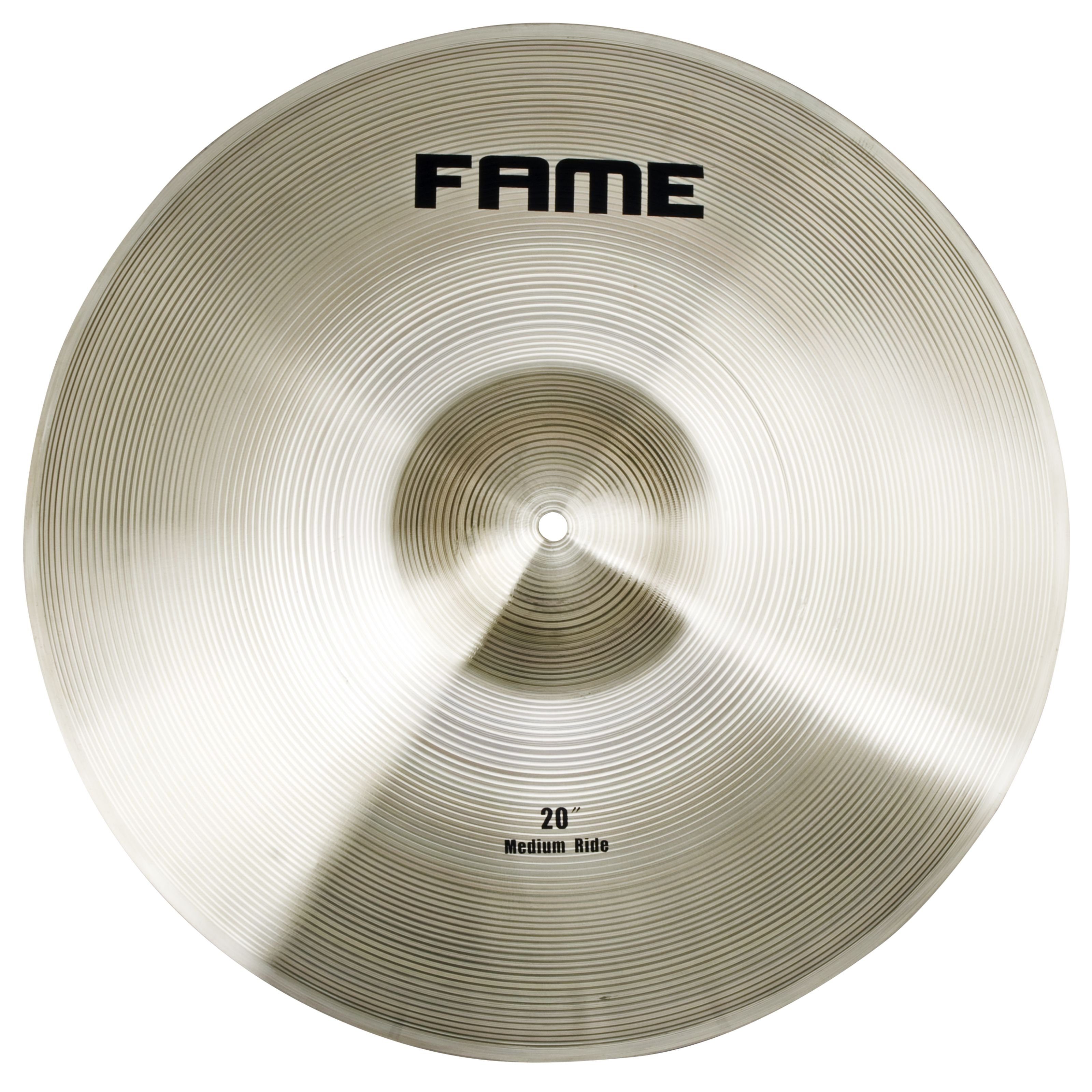 FAME Becken,Starter Ride 20 Zoll Brass Cymbal Ideal für Einsteiger Langlebige Messinglegierung Helle Soundqualität Schnelle Ansprache Langes Sustain DRU0019470-000, Cymbals, Ride Becken, Starter Ride 20 Zoll Brass Cymbal, Einsteiger Becken
