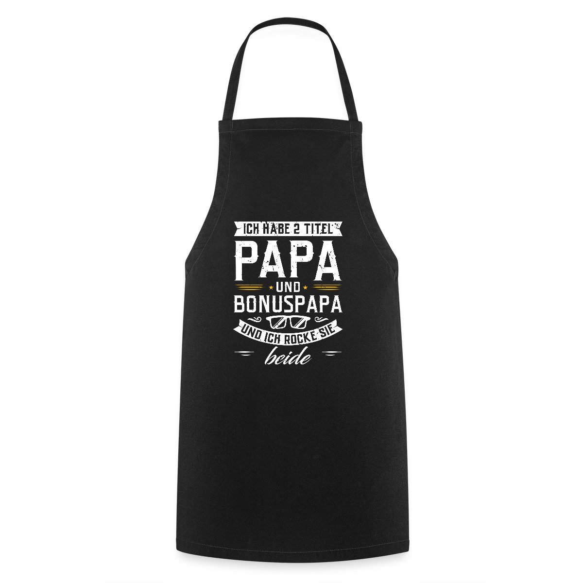 Spreadshirt Kochschürze 2 Titel Papa Und Bonus Papa Geschenk Kochschürze, (1-tlg)