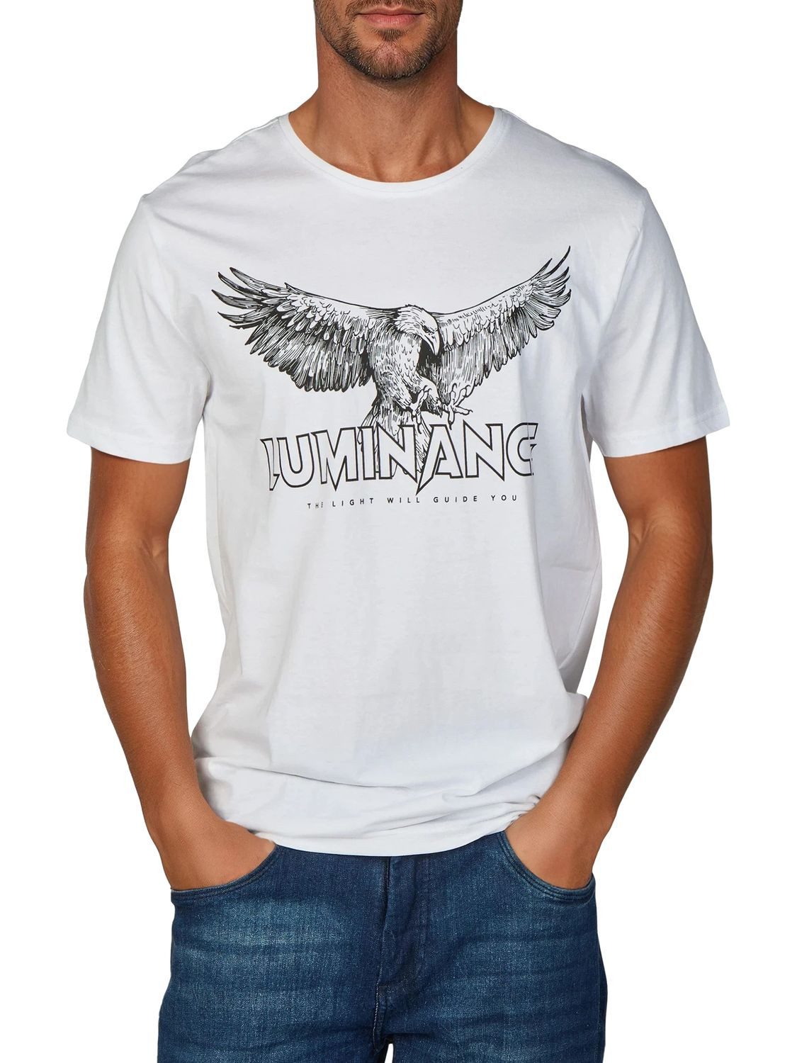 riverso T-Shirt Herren Printshirt RIVLeon Regular Fit (1-tlg) Kurzarm Tee Shirt mit Rundhalsausschnitt aus 100% Baumwolle