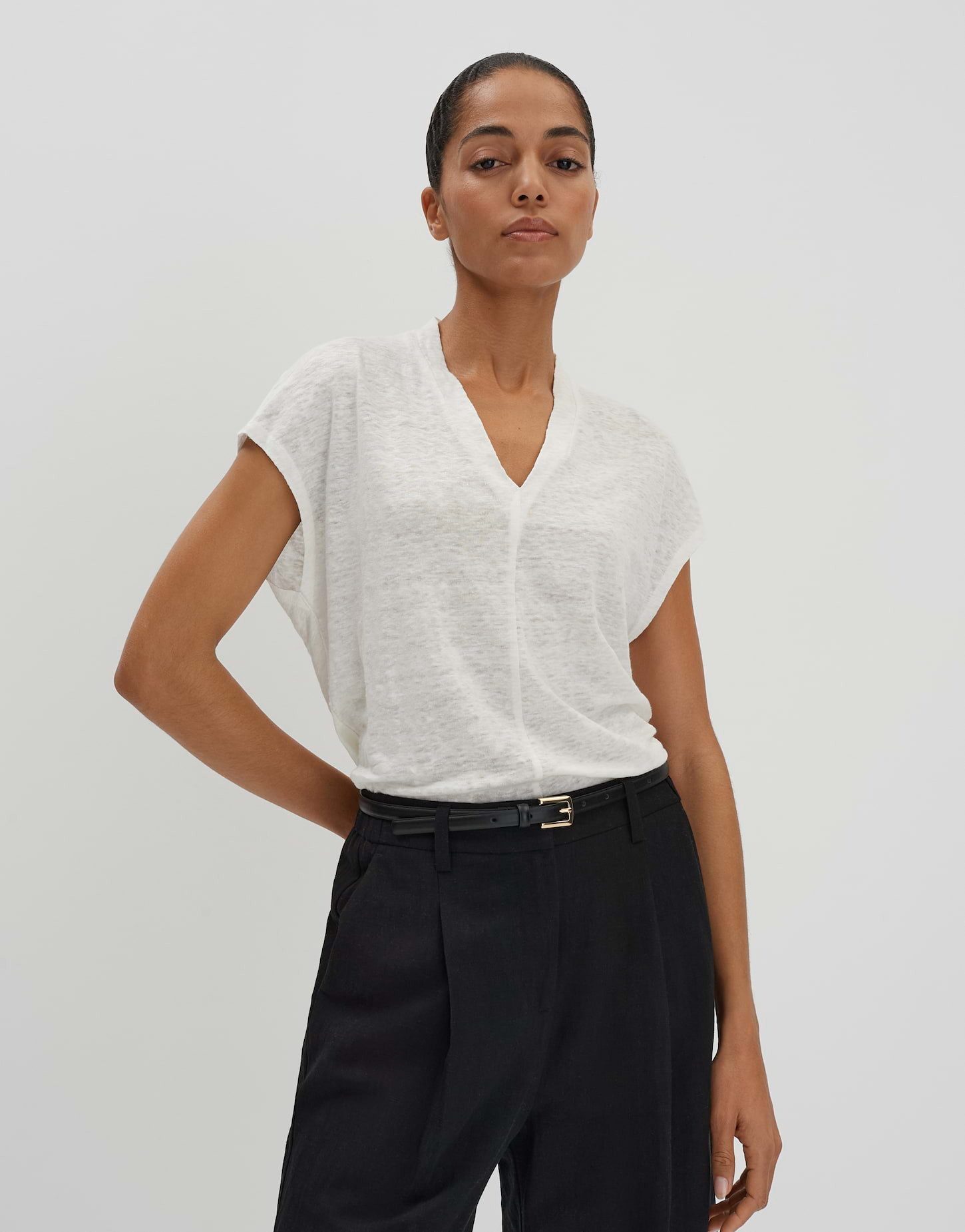 someday Kurzarmshirt KUINN mit tiefen V-Neck günstig online kaufen