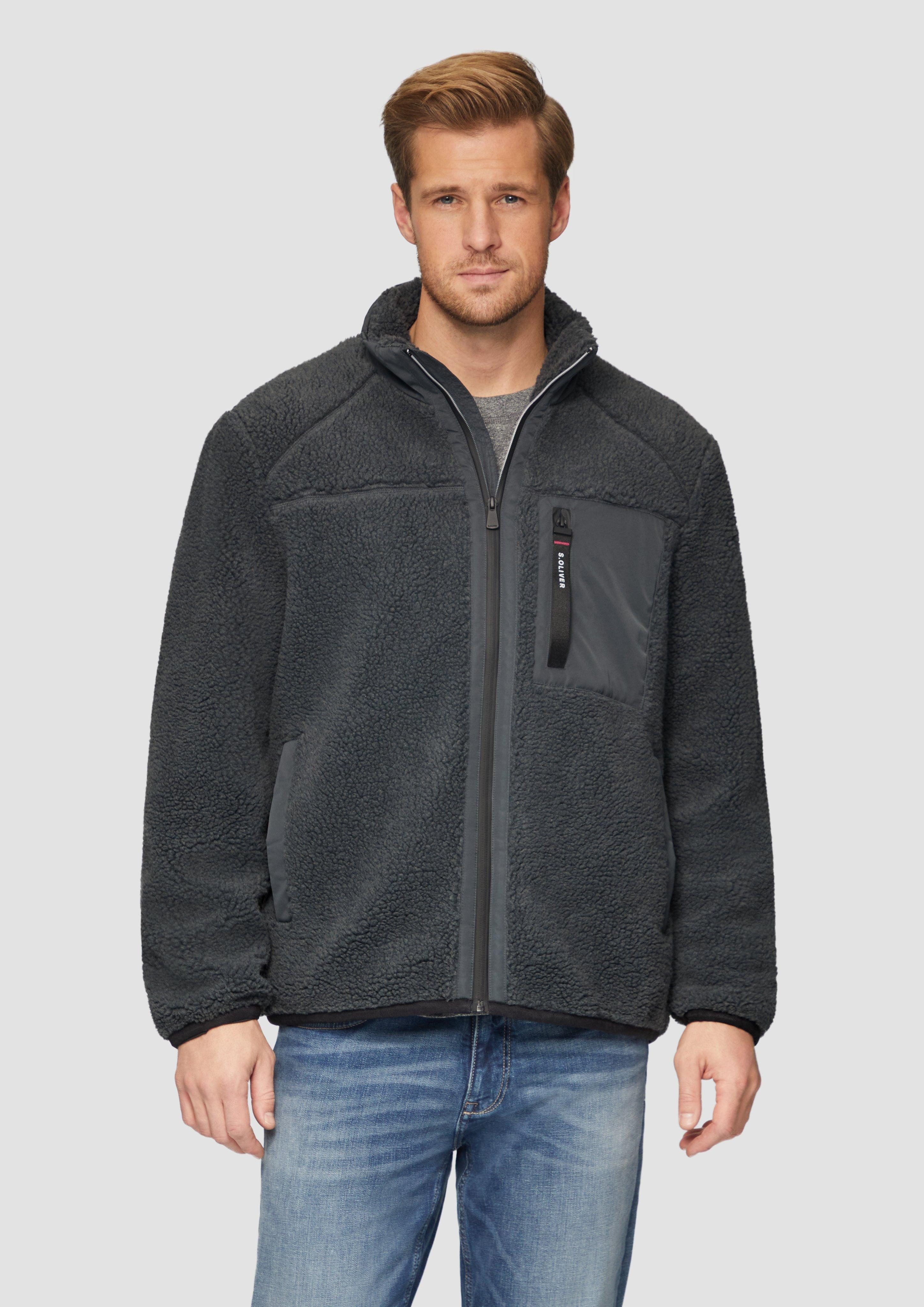 s.Oliver Allwetterjacke Outdoor-Jacke mit warmem Teddy-Plüsch Artwork