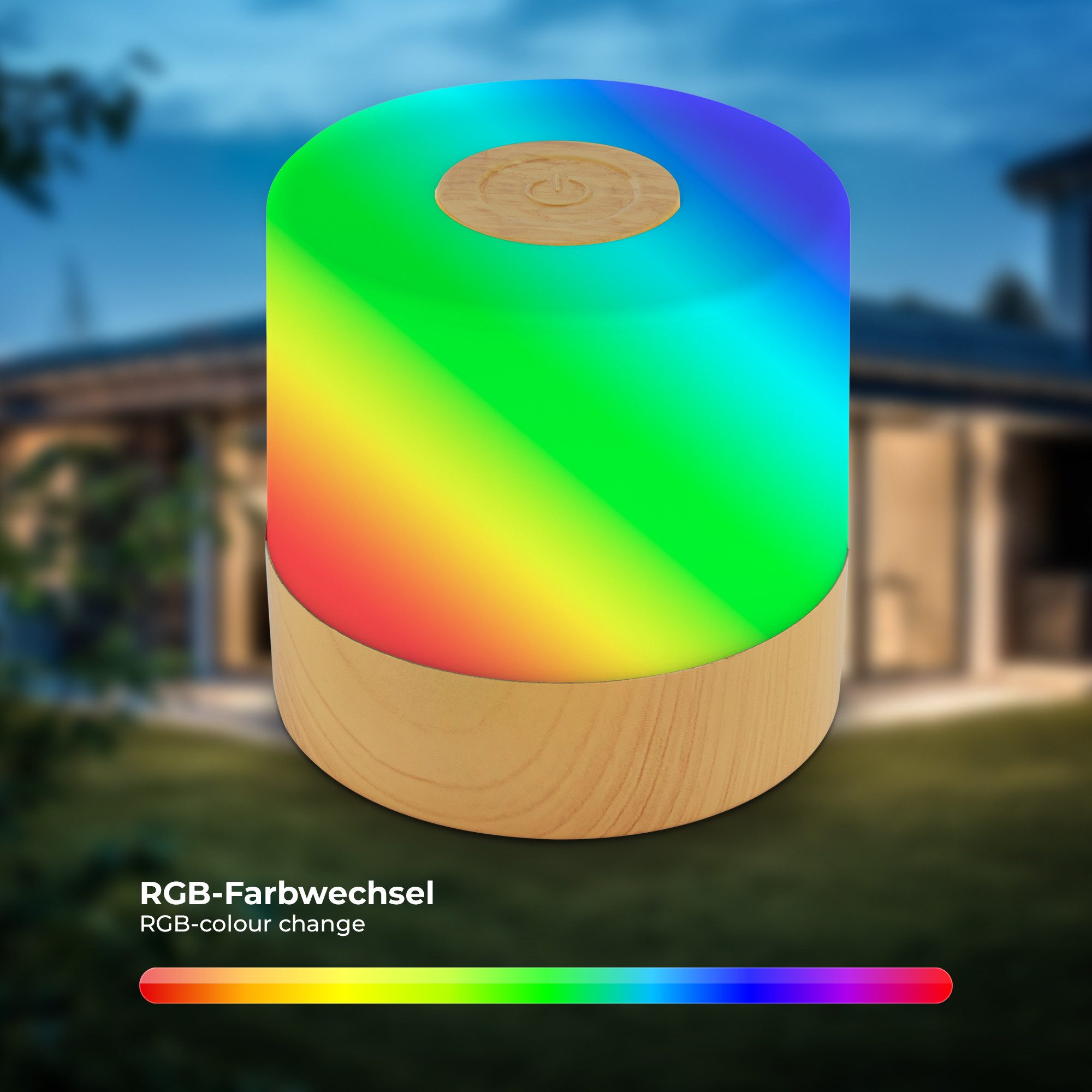 Briloner Leuchten Außen-Tischleuchte LED Tischlampe kabellos akku dimmbar Balkon Garten Camping, RGB, LED fest integriert, 2700K, Tischleuchte, Akku, dimmbar, USB, IP44, verschiedene Farben