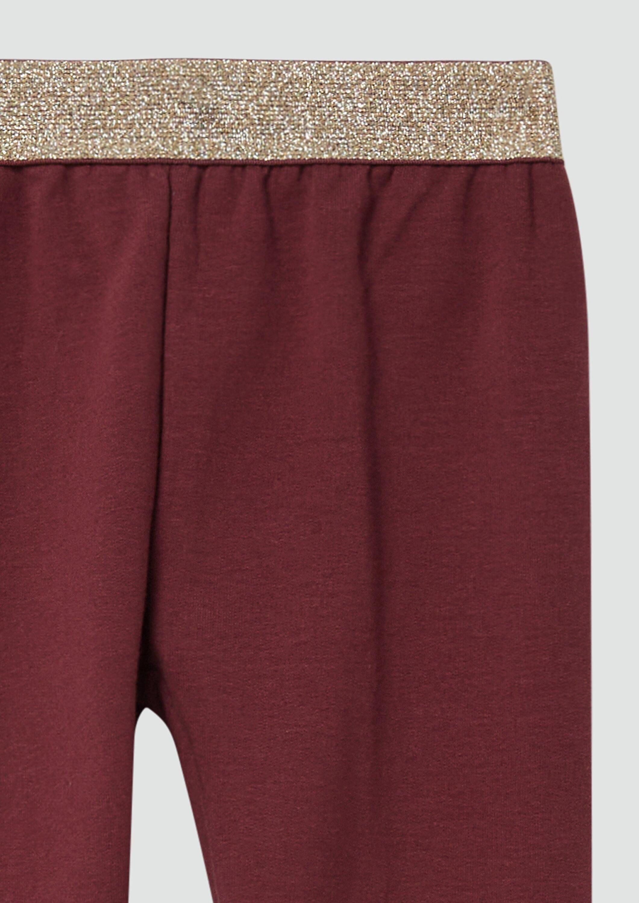 s.Oliver Leggings Leggings Kuschlige Leggings mit Glitzerbund und Artwork
