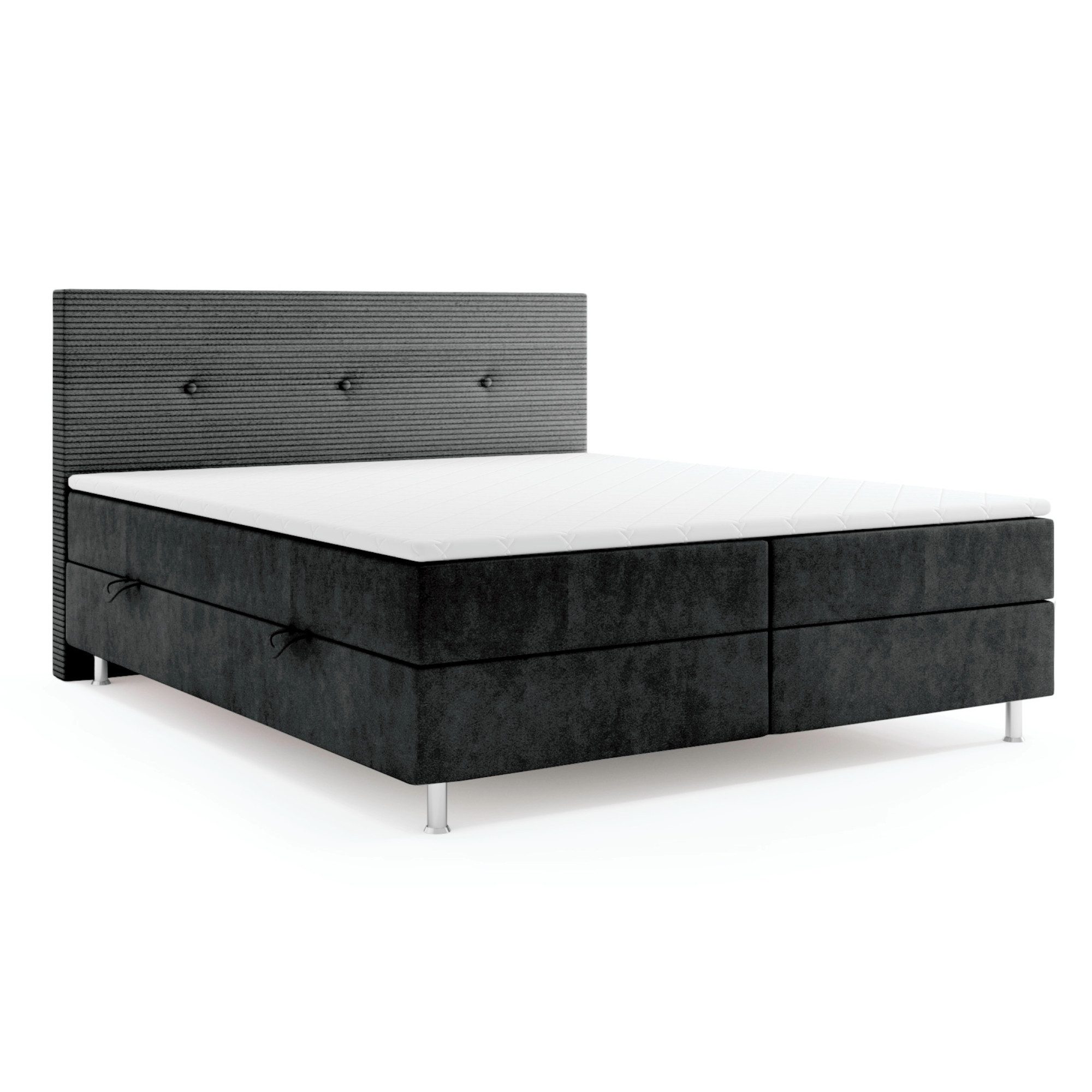 M-Punkt24 Boxspringbett RIO (Schwarz, Liegefläche 180 günstig online kaufen
