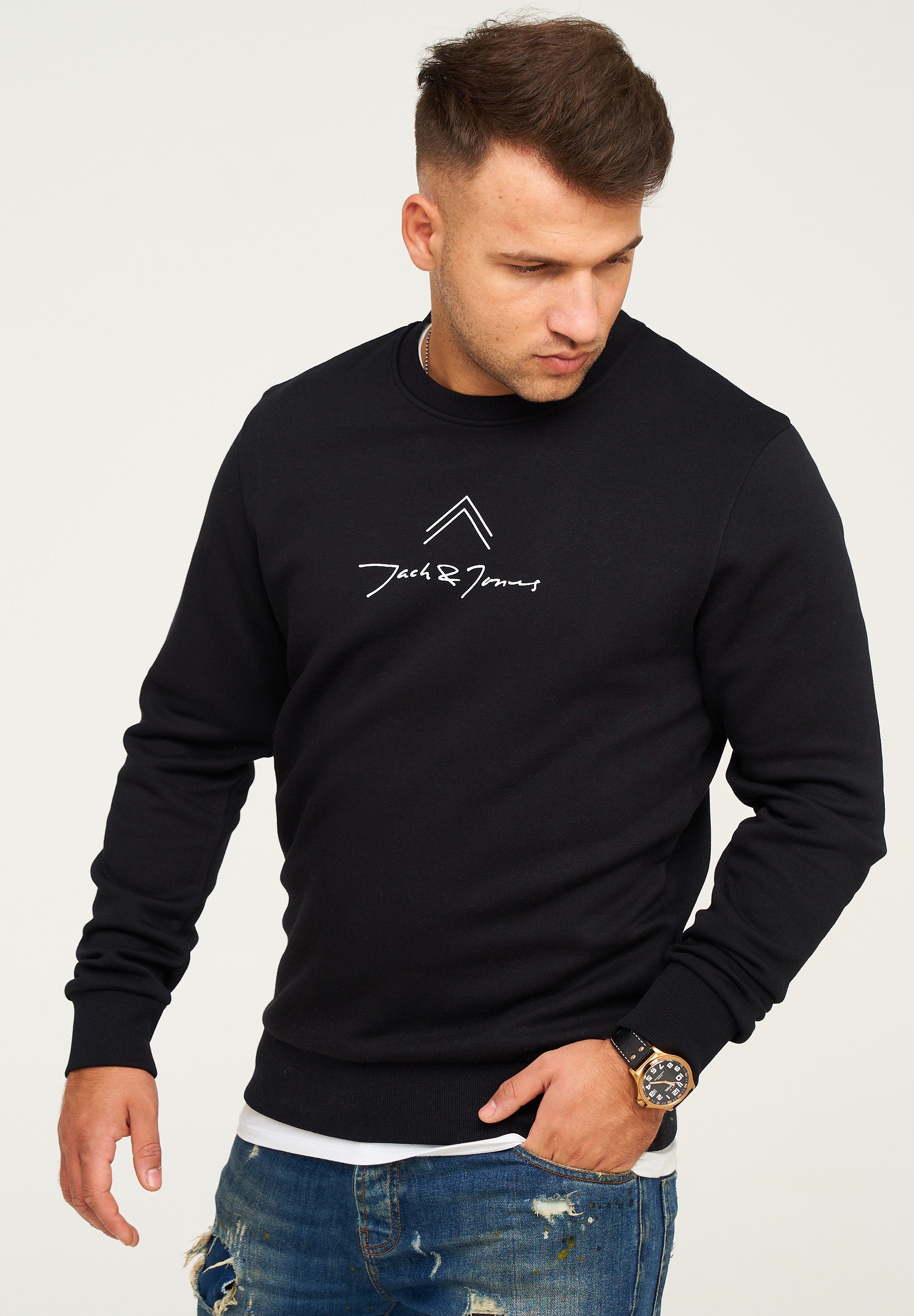 Jack & Jones Sweatshirt LABO SWEAT CREW NECK Rundhals Pullover mit Print Ba günstig online kaufen