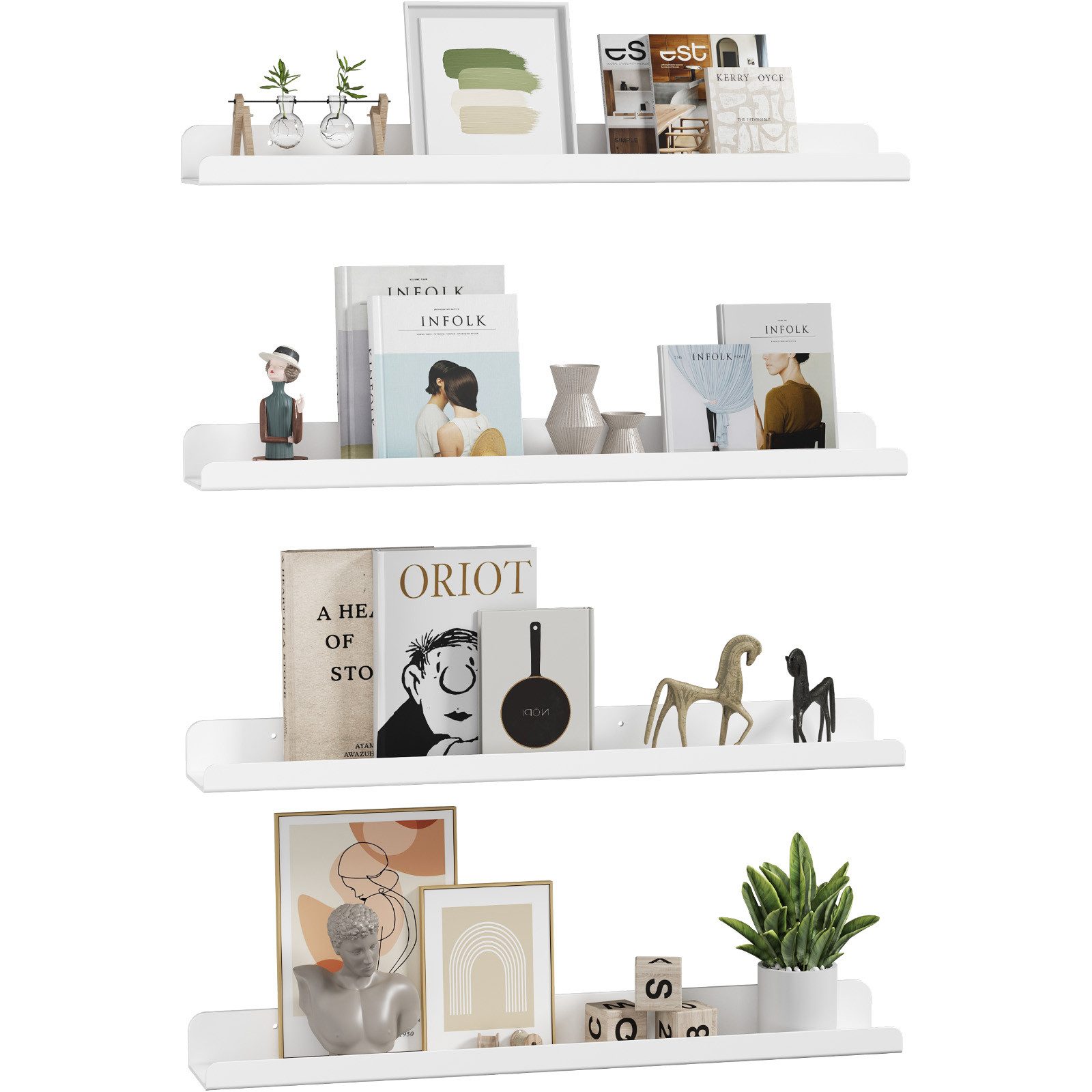 Lifewit Wandregal Bilderbuch Hängeregale, Acryl Wandregal Raumdeko, 4-tlg. günstig online kaufen