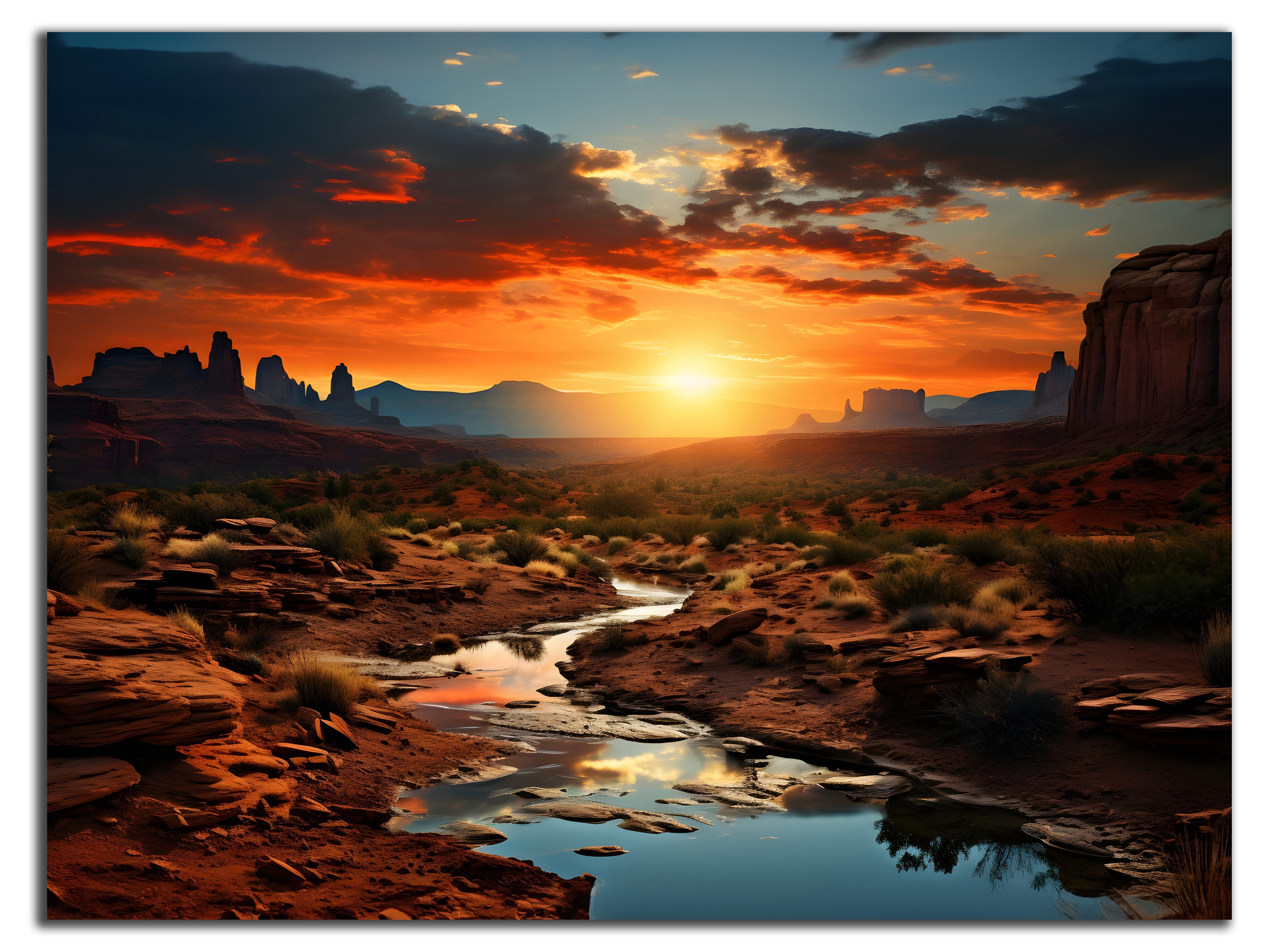 Sonnenuntergang mit Landschaft