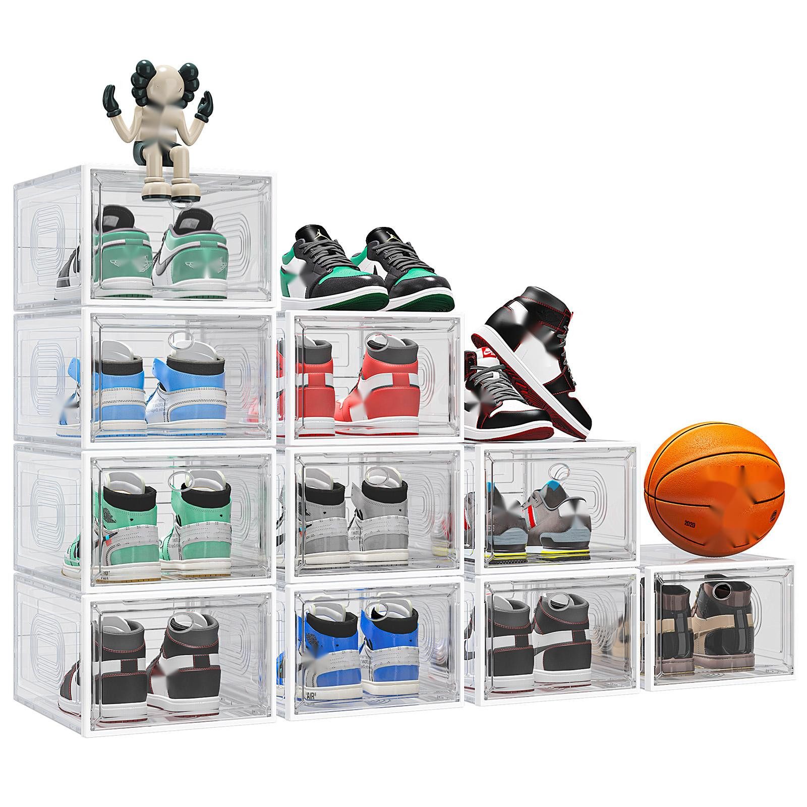 POPOLIC Schuhkiste Schuhbox Schuh-Organizer, Stapelbare Schuhaufbewahrungsb günstig online kaufen