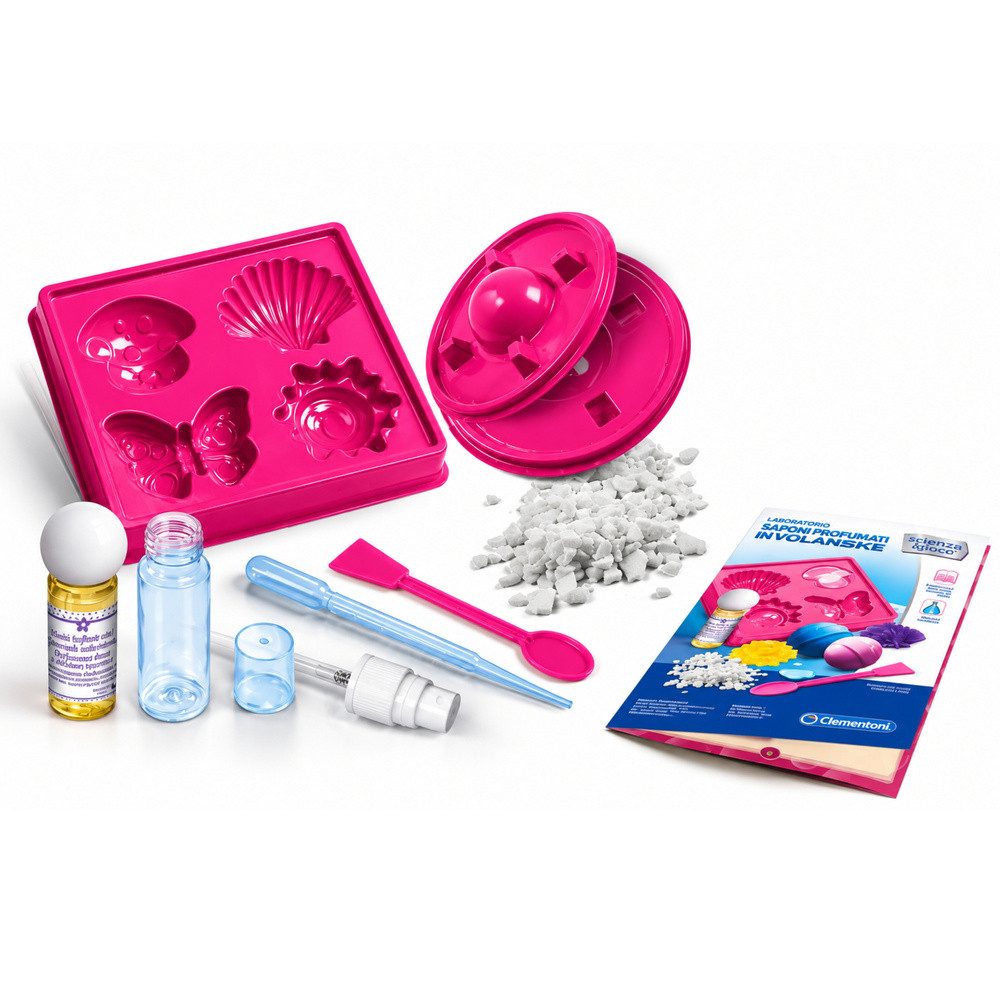 Clementoni® Spiel Seifenwerkstatt Badekugelset Experimentierkasten, Seifenlabor Experimentierset, Seifen & Badekugeln gießen, Duftöl, ab 8 Jahren
