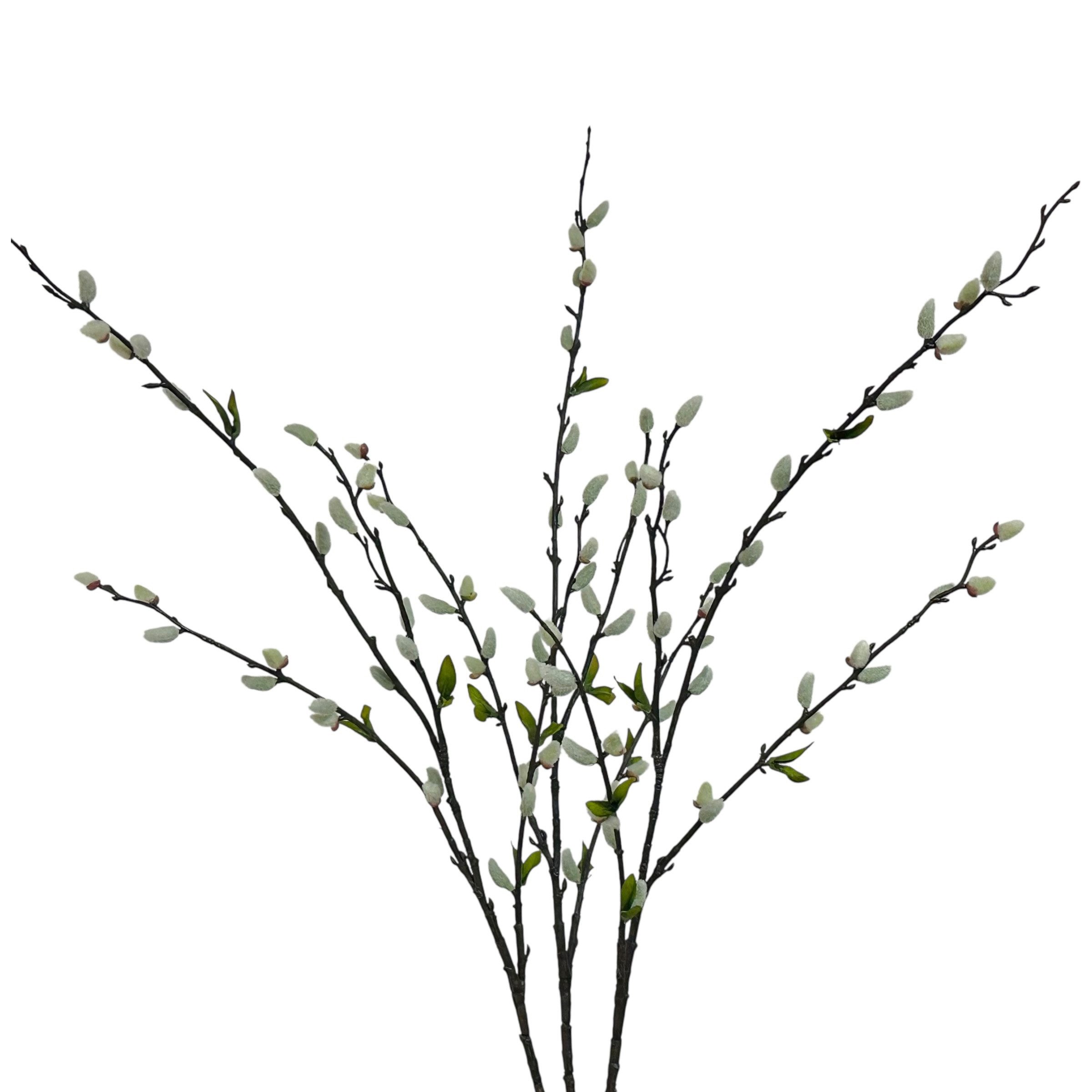 Kunstzweig Künstlicher Weidenkätzchen-Zweig 3 Stück. 84cm. Osterdeko Palmkätzchen, naninoa GmbH, Höhe 84.00 cm
