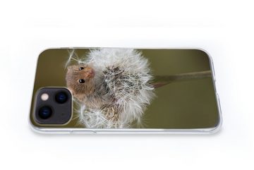 MuchoWow Handyhülle Maus - Jung - Blumen, Handyhülle Apple iPhone 13, Smartphone-Bumper, Print, Handy