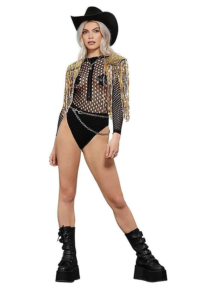 Smiffys Kostüm Festival Epauletten gold-silber, Schulterschmuck mit Nieten und Lametta