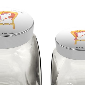 Mr. & Mrs. Panda Vorratsglas L 870ml Einhorn Prinzessin - Weiß - Geschenk, Gewürzdose, Geburtstags, Premium Glas, (1-tlg), Exklusive Motive