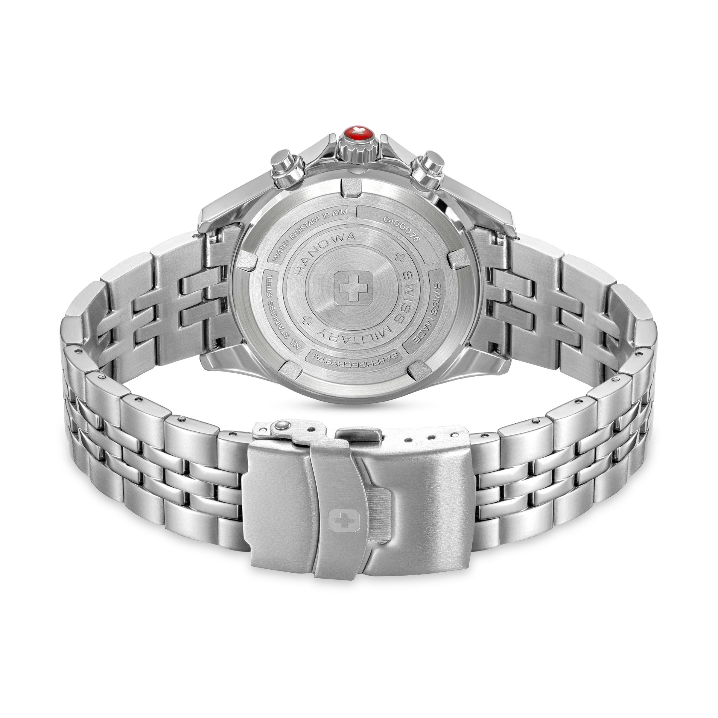 Swiss Military Hanowa Chronograph Flagship Heritage Chrono SMWGI0007603, Quarzuhr, Armbanduhr, Herrenuhr, Swiss Made, Edelstahlarmband, analog