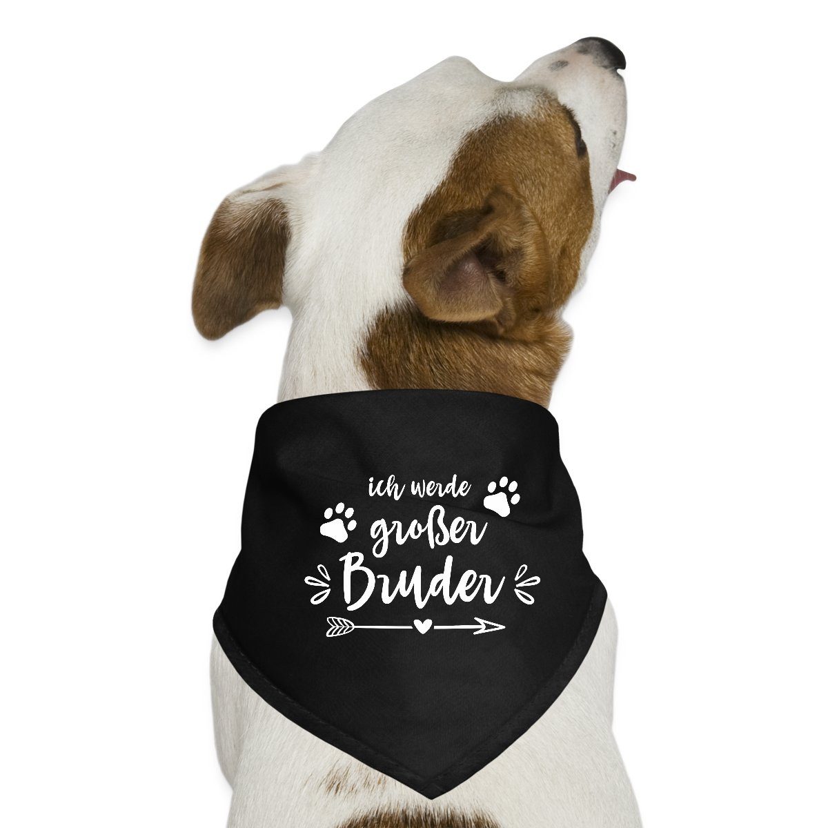 Spreadshirt Hunde-Halsband Ich Werde Großer Bruder Familie Hund Geschenkidee Hunde-Bandana, Baumwolle