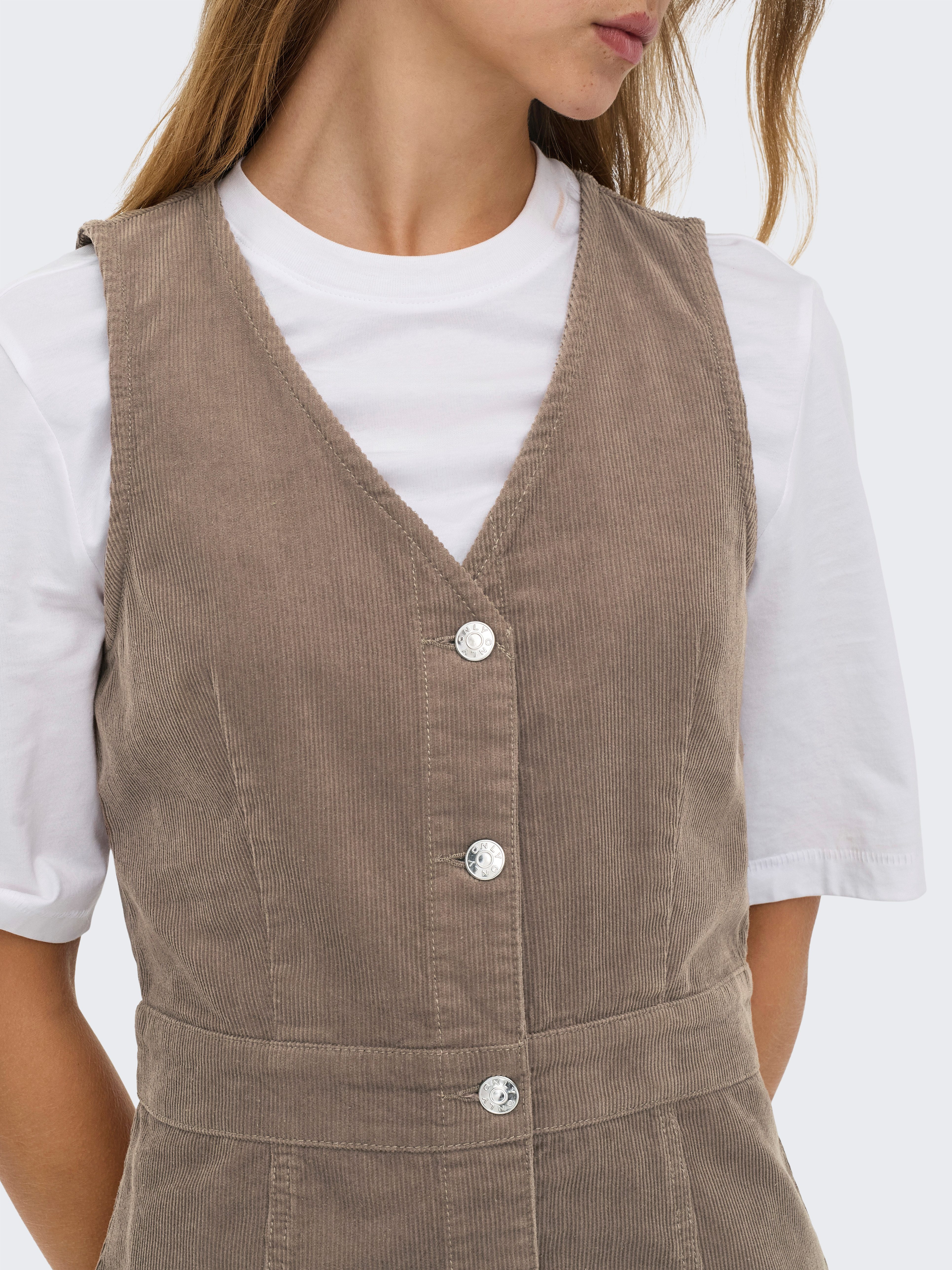 ONLY Cordkleid ONLMOXIE S/L BUT CORD DRESS CC PNT Baumwolle, regular fit, V günstig online kaufen