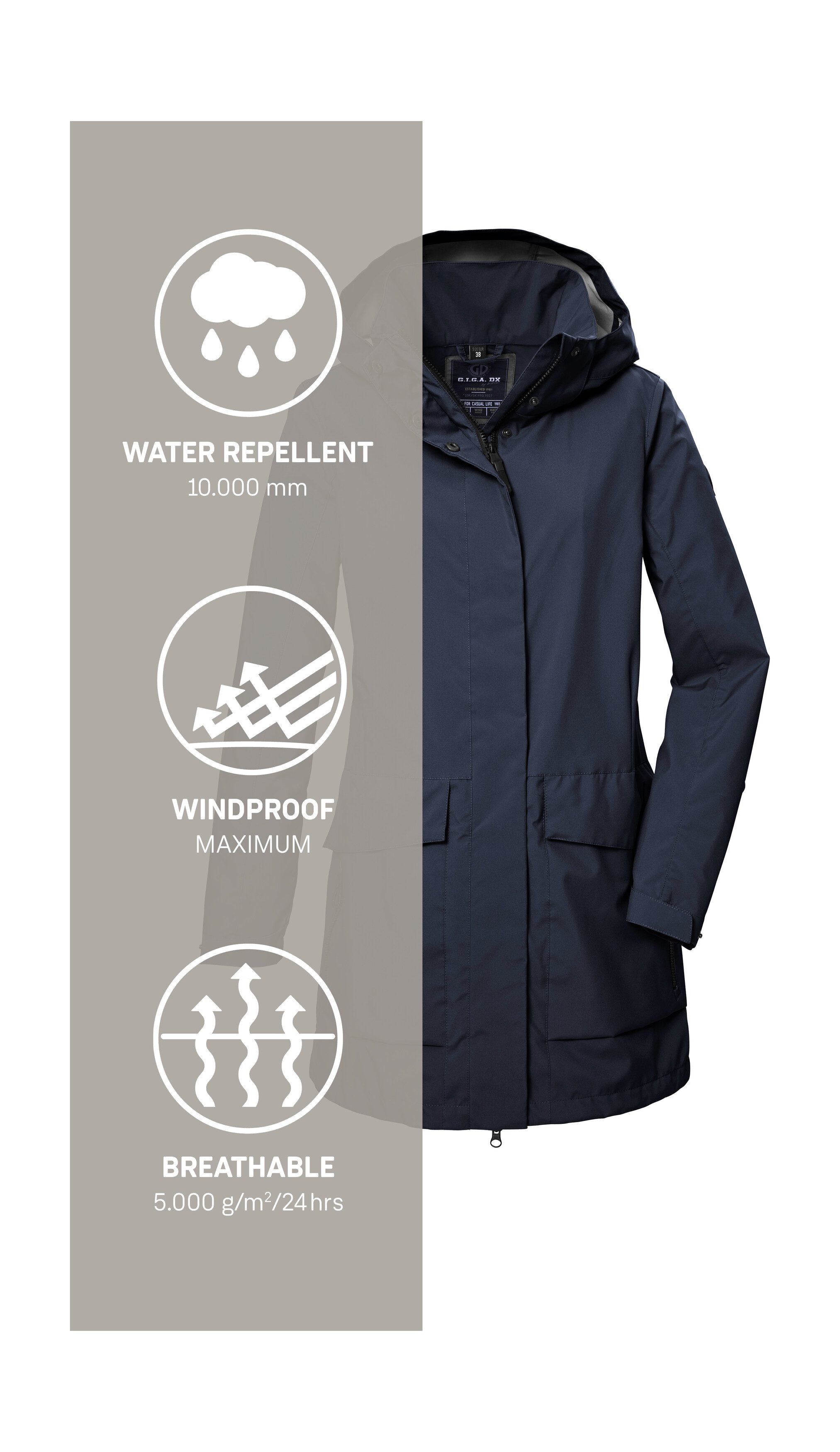 G.I.G.A. DX by killtec Softshellparka GS 95 WMN SFTSHLL PRK Wasser- und windabweisender, atmungsaktiver Softshellparka