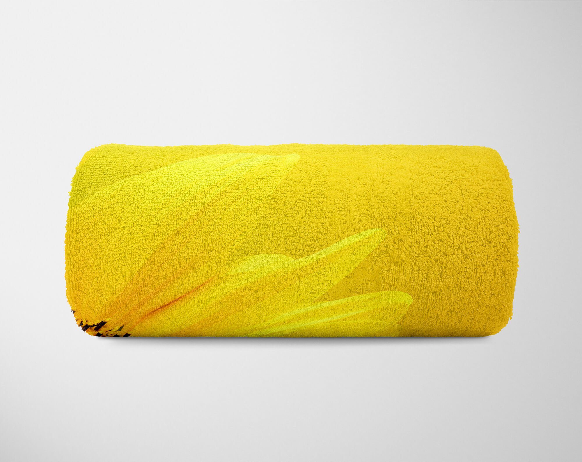 mit Fotomotiv Kuscheldecke Gelb Sonnenblume Strandhandtuch Art S, Handtuch Baumwolle-Polyester-Mix (1-St), Handtuch Handtücher Sinus Saunatuch