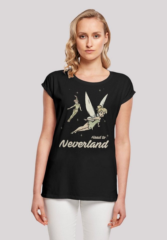 mit Premium T-Shirt Pan Qualität, Peter Disney hohem Neverland Head Baumwollstoff Tragekomfort To F4NT4STIC Sehr weicher